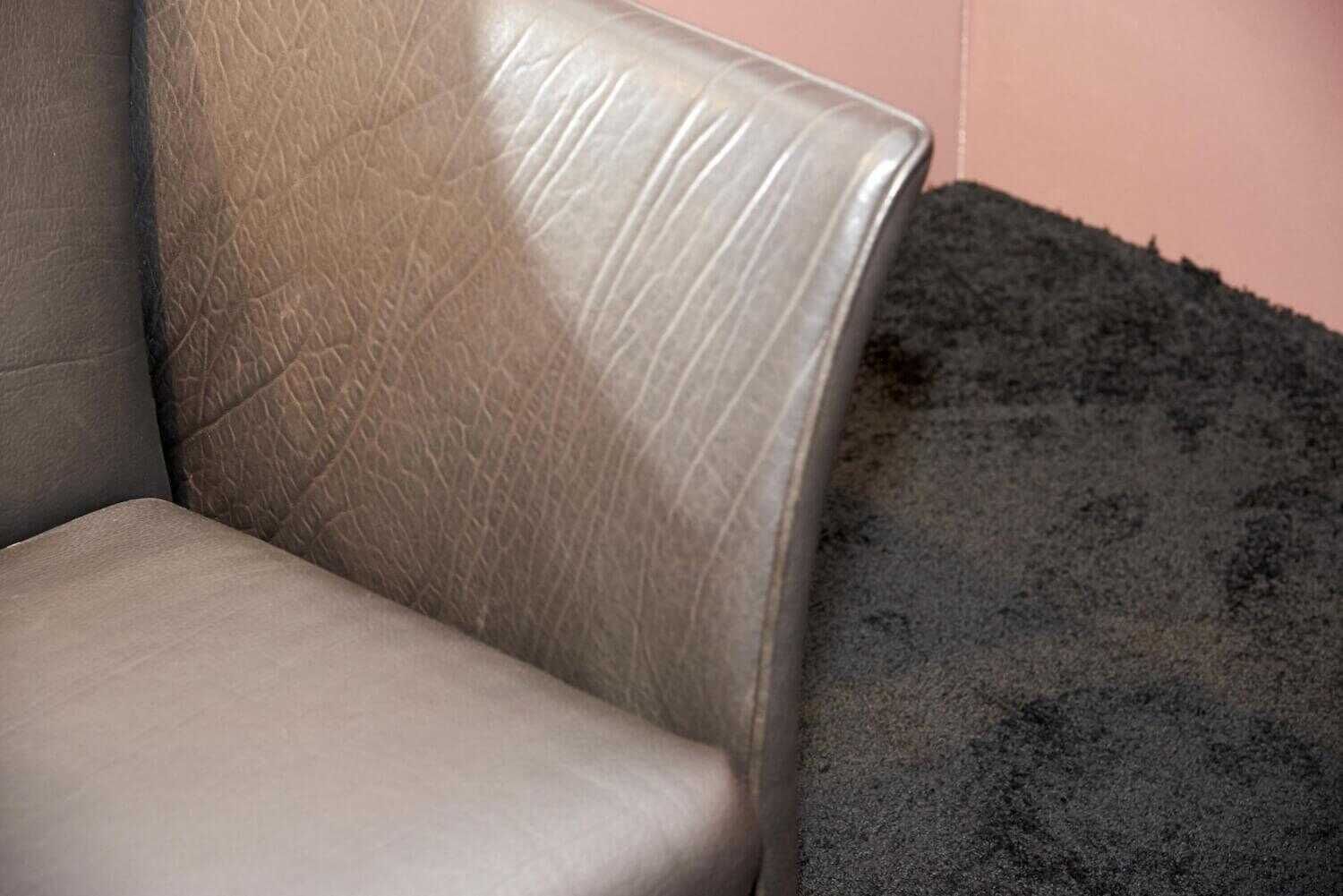 Garnitur Magnat Leder Bull Braun Sofa mit Sessel