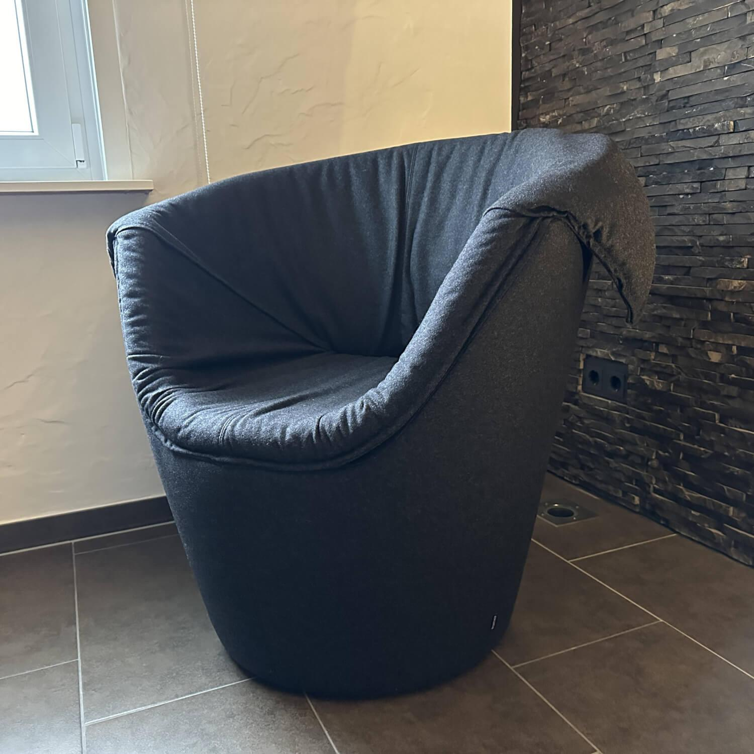 Werther - 2er-Set Sessel Zipfel Stoff 2250 Grau - 2