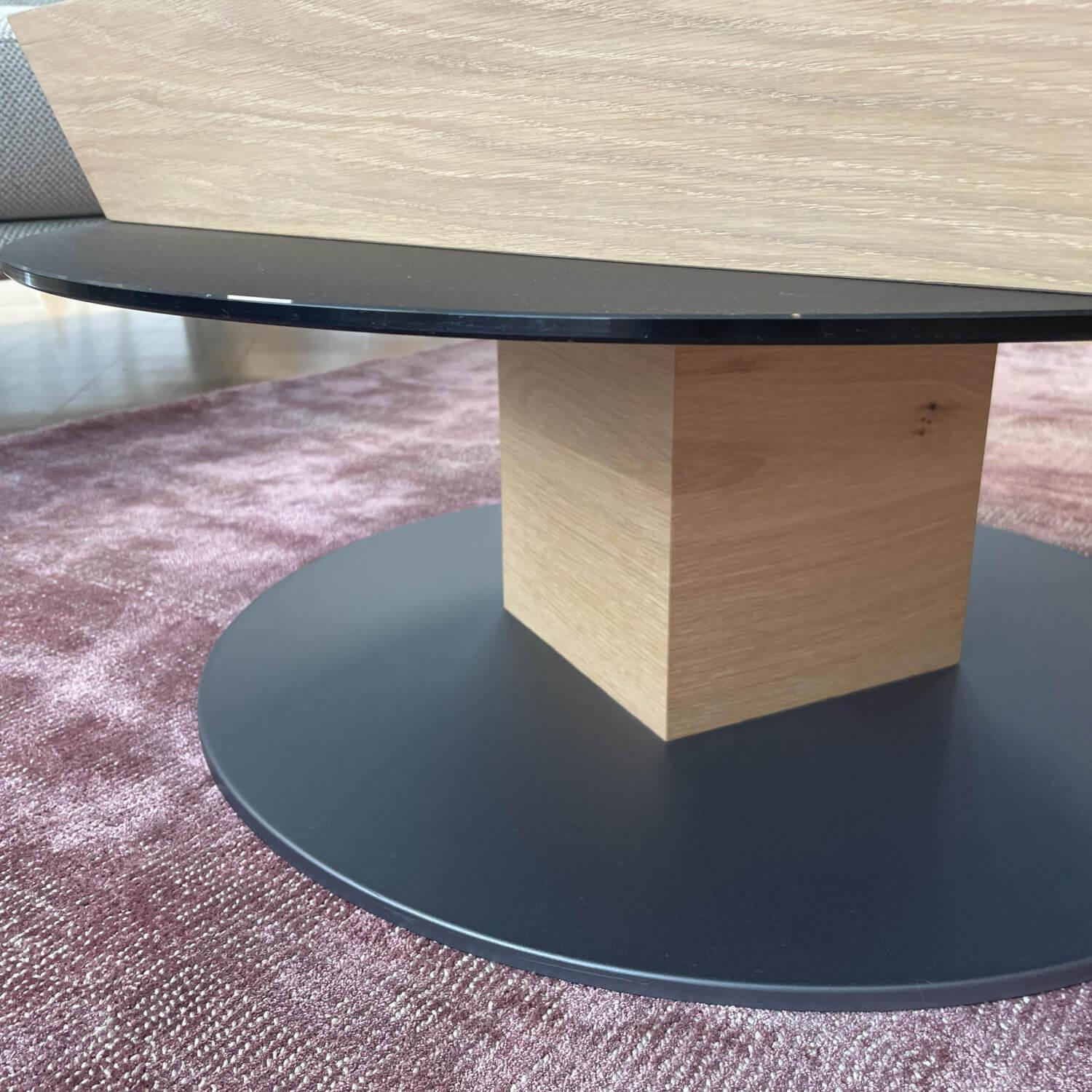 Couchtisch Aura Holz Tischplatte Schwarz Verstellbar