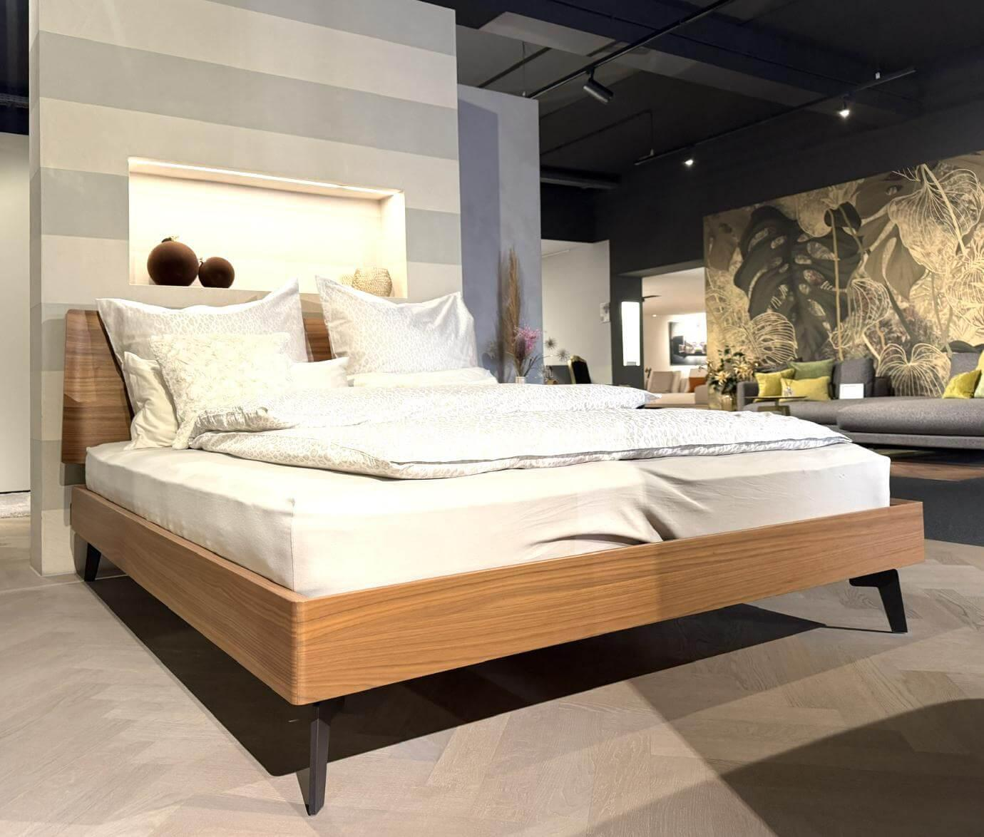 San Giacomo - Bett Aliante 1 0 Nuss Canaletto Füße Schwarz Mit Lattenrost - 9