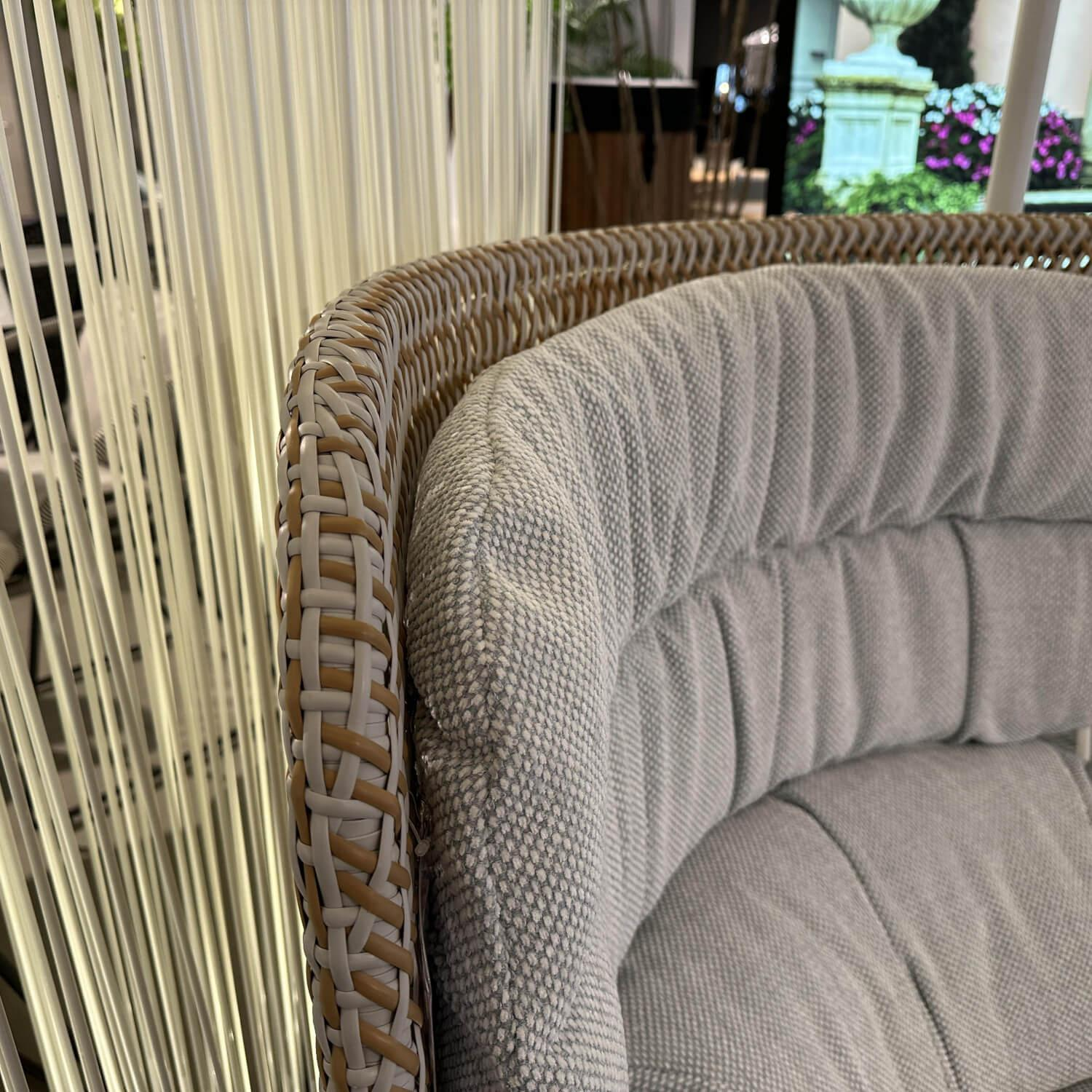 DEDON - Hochlehnsessel Seashell Grand Dedon Geflecht Oasis Grau Braun Gestell Aluminium Grau Pulverbeschichtet Mit Kissen - 5