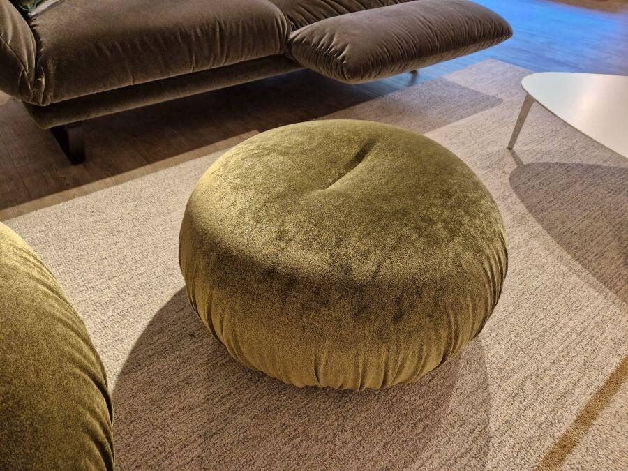 Bretz - Sessel Balaao Stoff  Velour Salvia 66 8439 Grün mit Hocker - 11