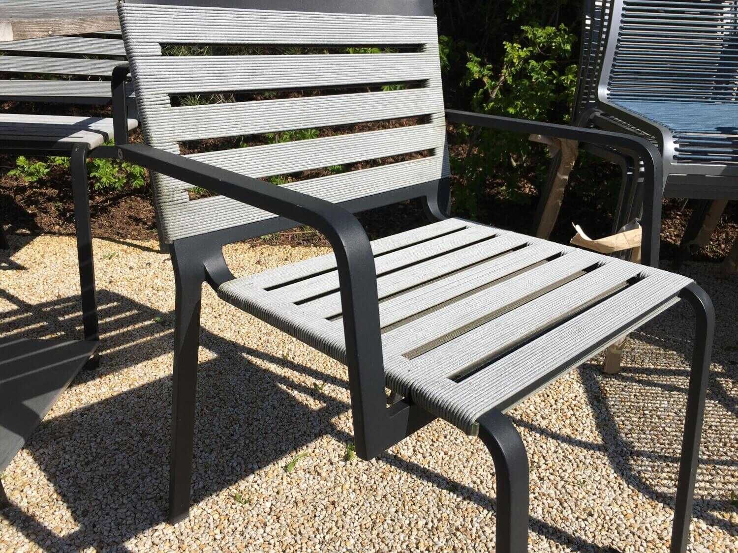 Kristalia - 4er-Set Stuhl Riemen Anthrazit Rest Aluminium Schwarz Lackiert - 9