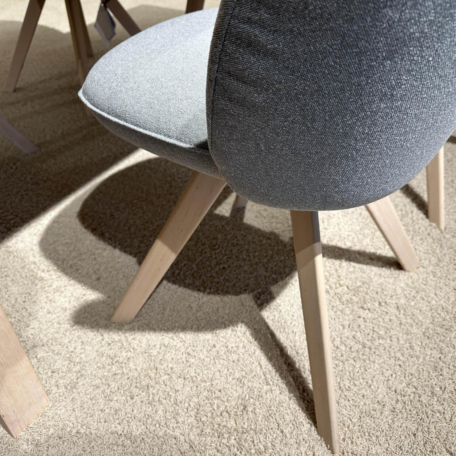 Team 7 - Essgruppe Taso Und Flor Erle Massiv Weißöl Und Stoff J9804 Jet Grau Mit Einlegeplatte - 8