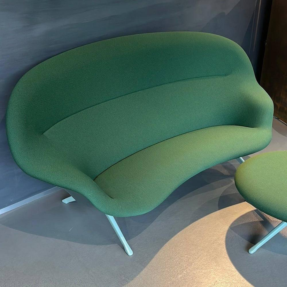 Vitra - Sofa Abalon Plattform Stoff Drop Sitz Grün 961 Rücken Dunkelgrün 971 Füße Mint Grün Pulverbeschichtet Inklusive Hocker - 5