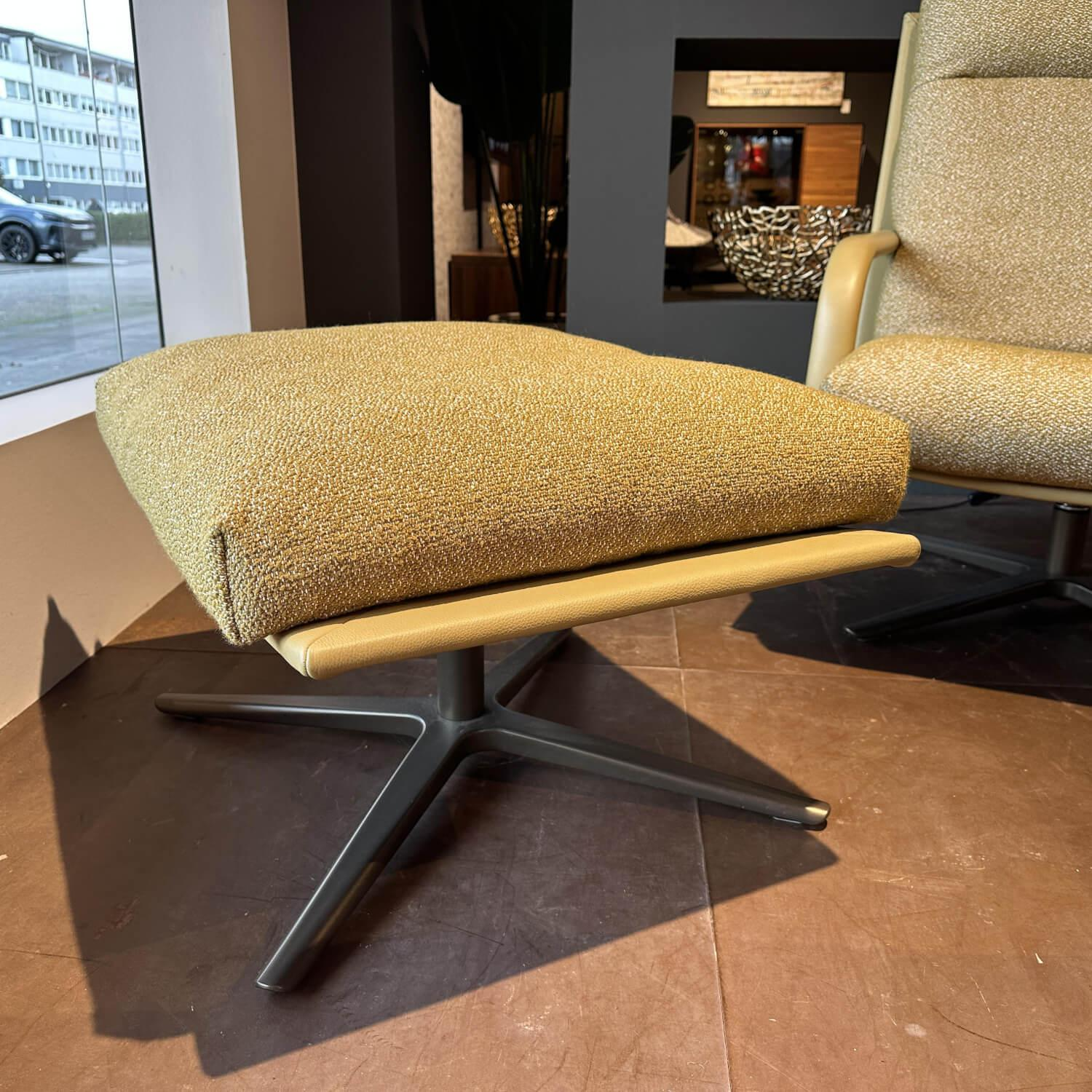 Leolux - Sessel Kudo Two R24 150 Stoff Mondo Oro Grün Gestell Leder Ceras Camel Beige Gelb Fuß Epoxy E2500 Taupe Silk Grau Mit Hocker - 5