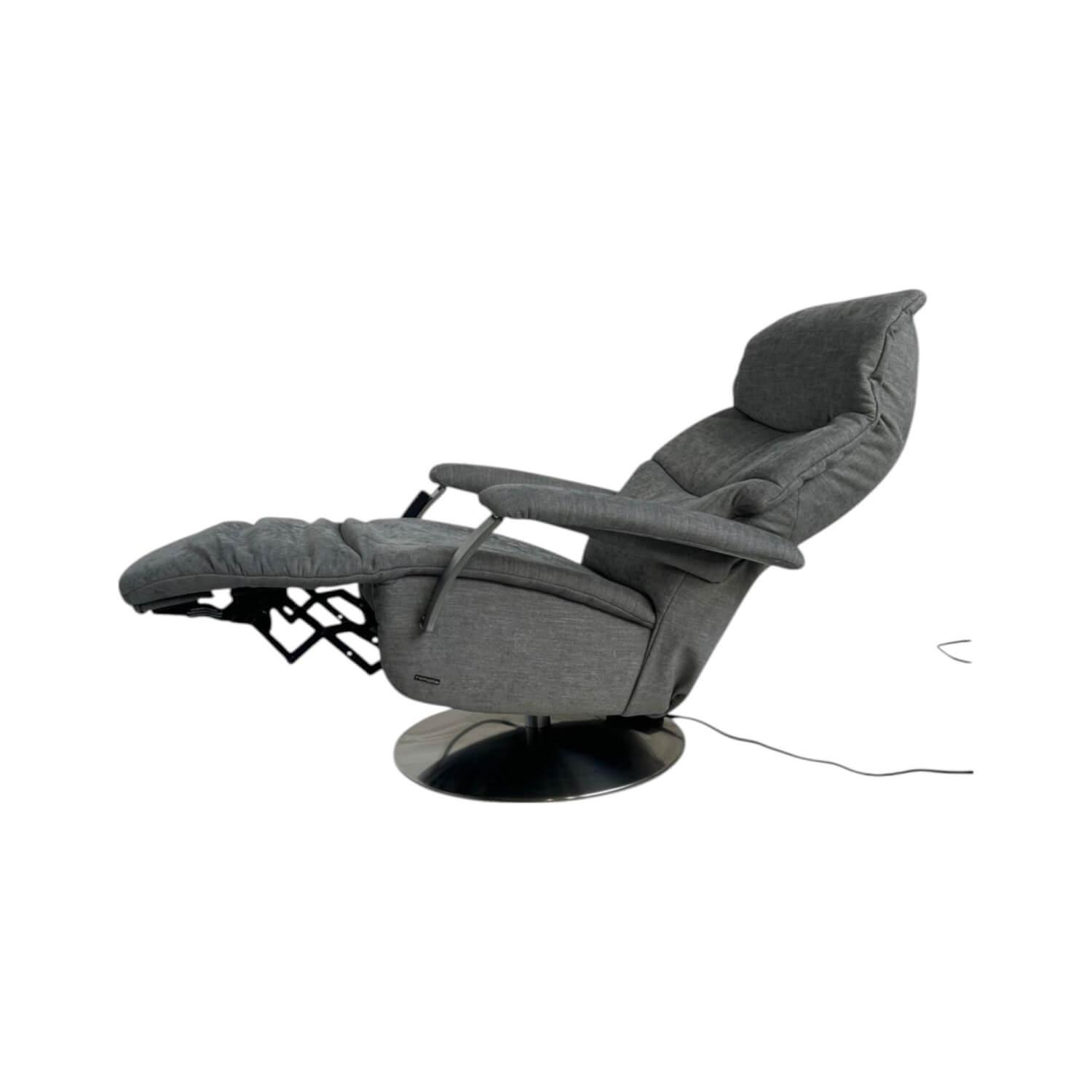 himolla - Relaxsessel 7050 Easyswing M Stoff Leeds Platin Grau Fuß Teller Edelstahloptik Mit Elektrischer Kopfteilverstellung - 3