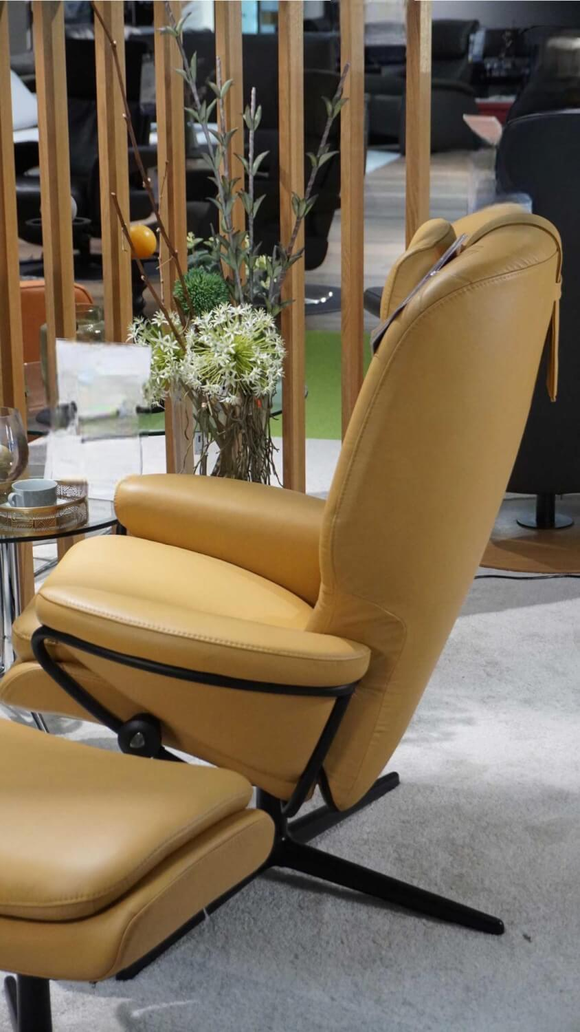 Stressless - Sessel Rome M Leder Honey Gestell Cross Schwarz Inklusive Hocker - 2