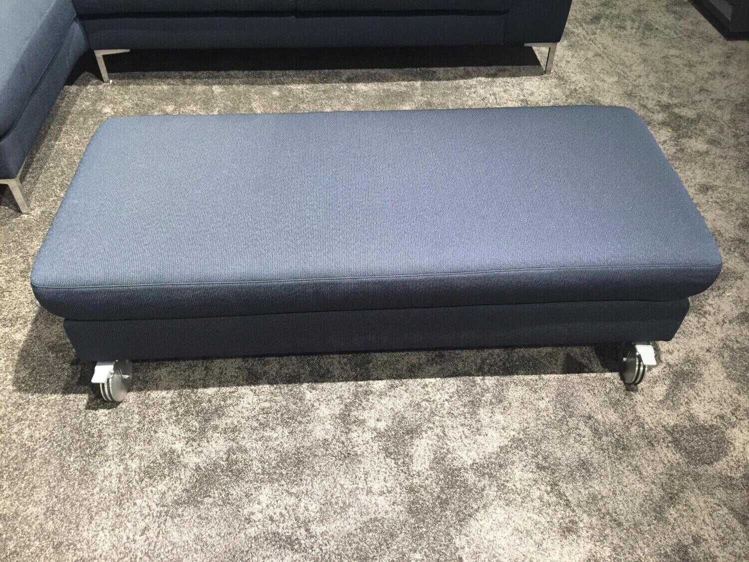 W. Schillig - Ecksofa Monza Plus Stoff Blau mit Verstellfunktionen und Hocker - 3