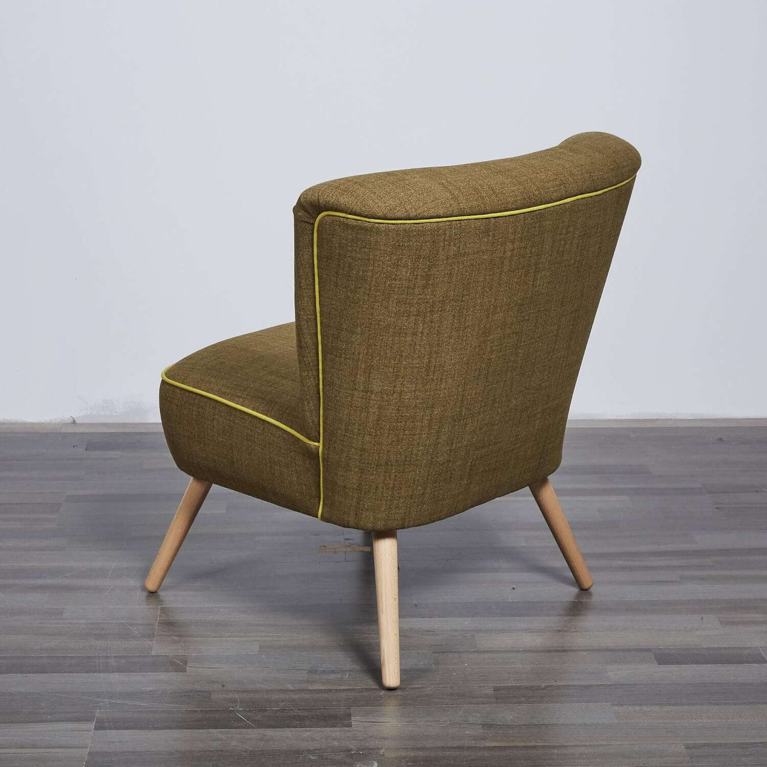 Max Winzer - Sessel Stoff Grün Mit Hellen Knöpfen Gestell Holz - 5