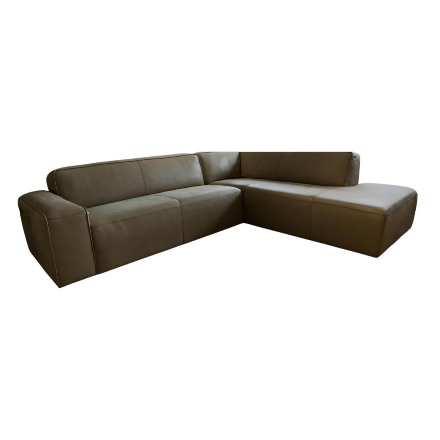 Natura - Ecksofa Natura Denver Leder Rancho Stone Grau - 1