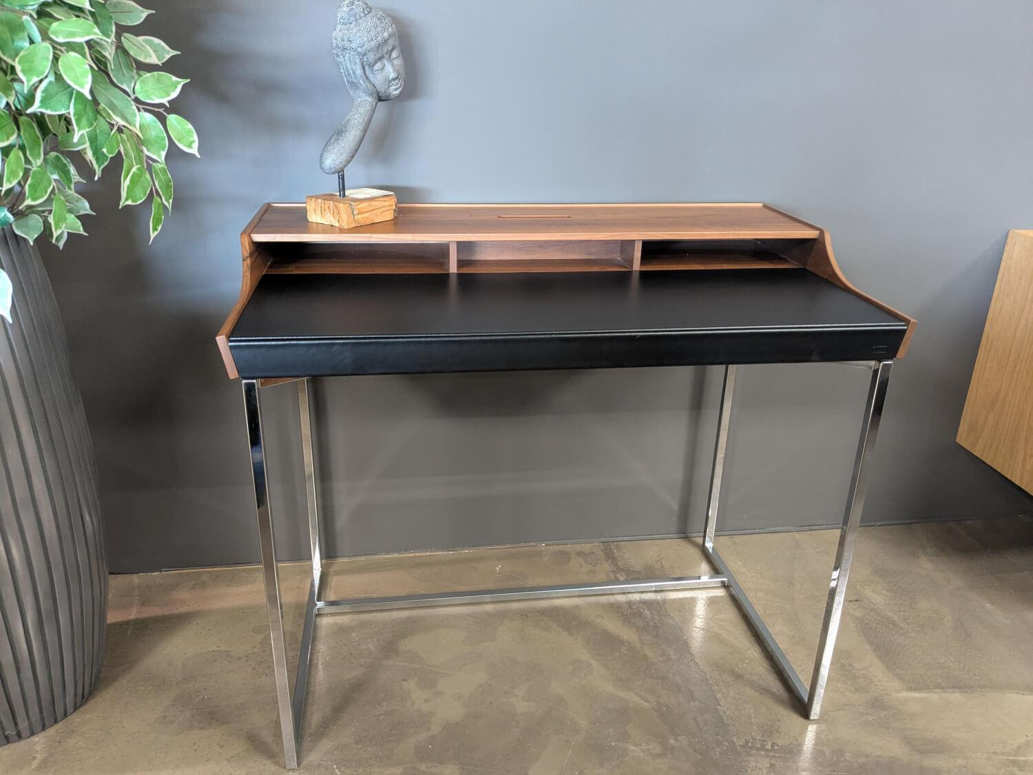 Jori - Sekretär JR-d101 Nussbaum mit Lederauflage Vege Black - 5