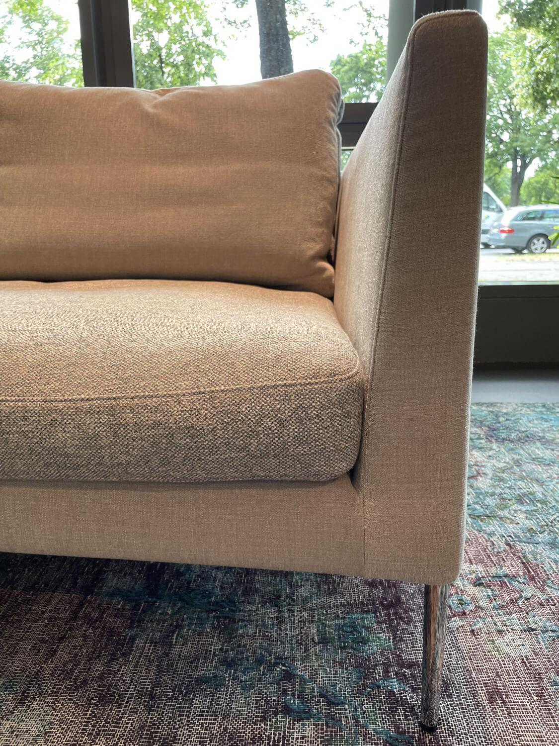 COR - Ecksofa Pilotis Stoff Stoff 8158 Ecru 8151 Taubenblau aus Liegen- und Schrägelement - 5