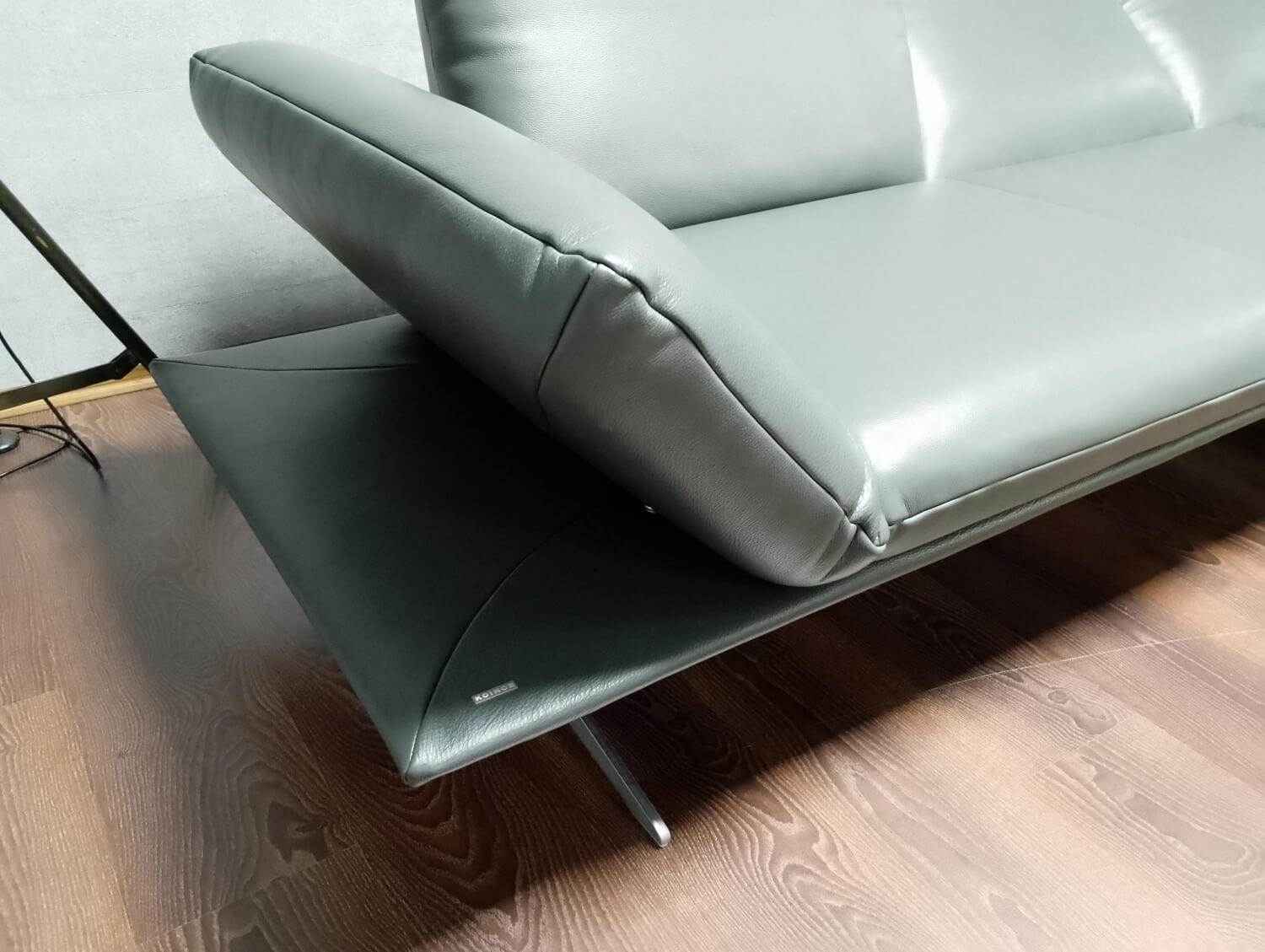 Koinor - Ecksofa Francis Leder C Classic Pepper Grau Metallkufe Nickel - 3
