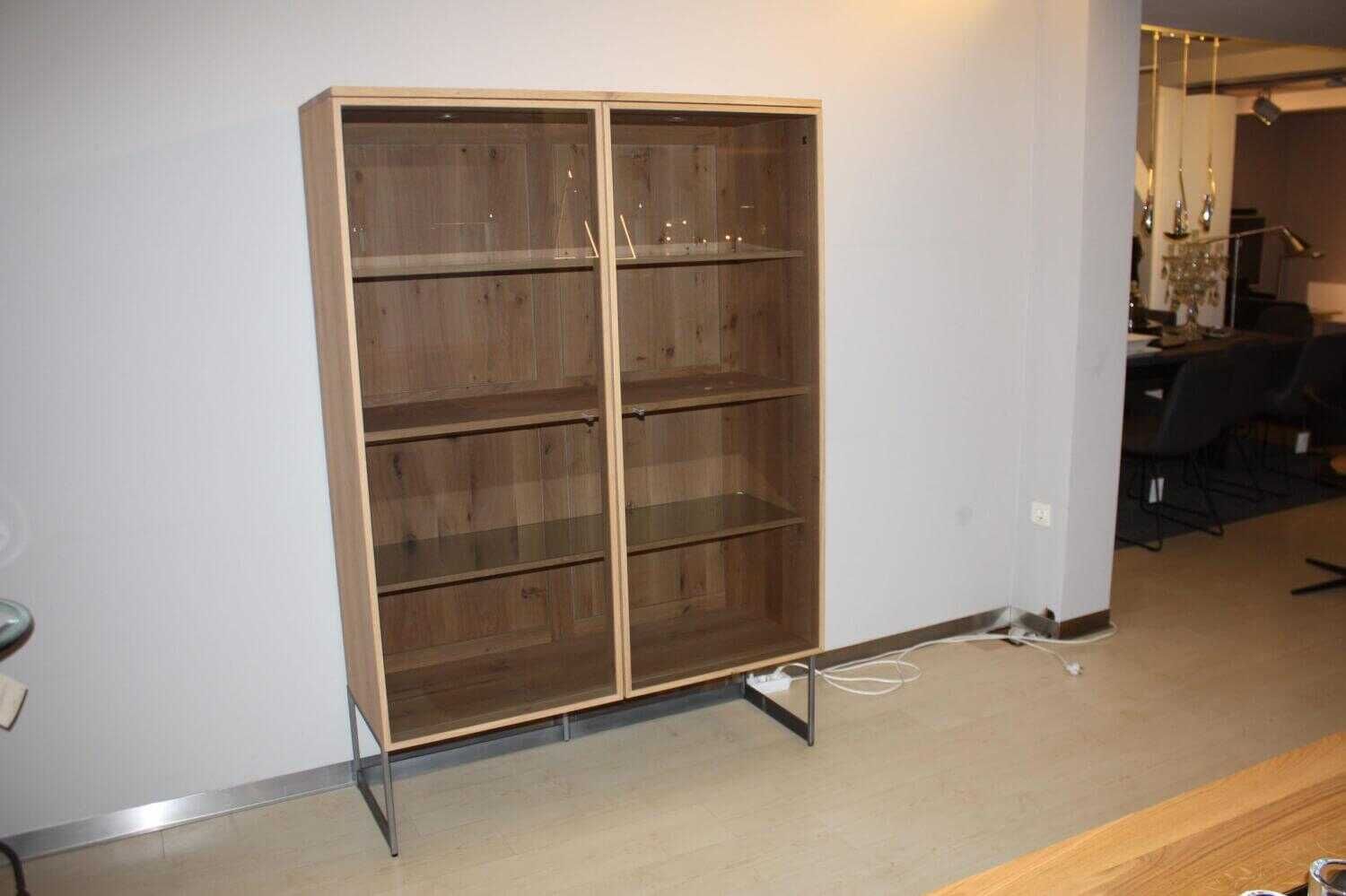 Scholtissek - Highboard Werra Knorrige Eiche Nur Weiß Geölt Holzrahmen mit Glas - 4