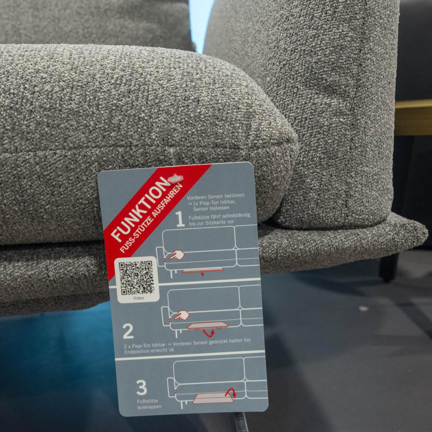 Koinor - Ecksofa Calmo Stoff 13 Educa 93 Sitz Polyschaum M-Kufe Nickel Satiniert - 3