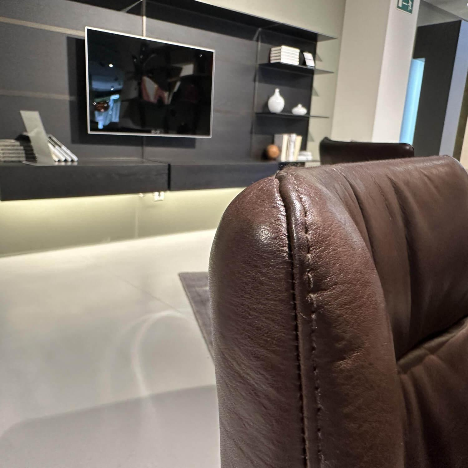 Girsberger - Sitzgruppe Stuhl Marel Und Bank Carim Leder Vitoria Ebony 2122 Dunkelbraun Braun Gestell Aluminium Schwarz - 6