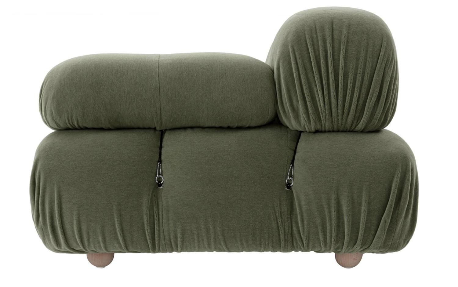 B&B Italia - Gerades Sofa Camaleonda Stoff Velours Licata Flechte Grün Untergestell MDF Füße Buche Natur - 4