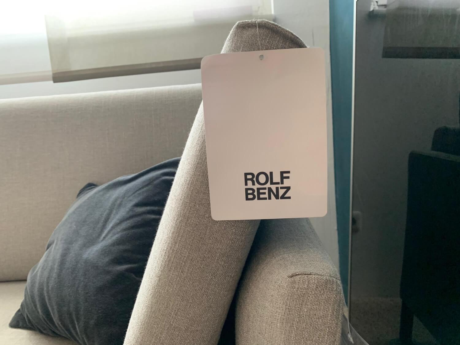 Rolf Benz - Corner sofa Cara 2020 fabric 14.162 stone gray shelf oak veneered runner steel umbra gray - 11
