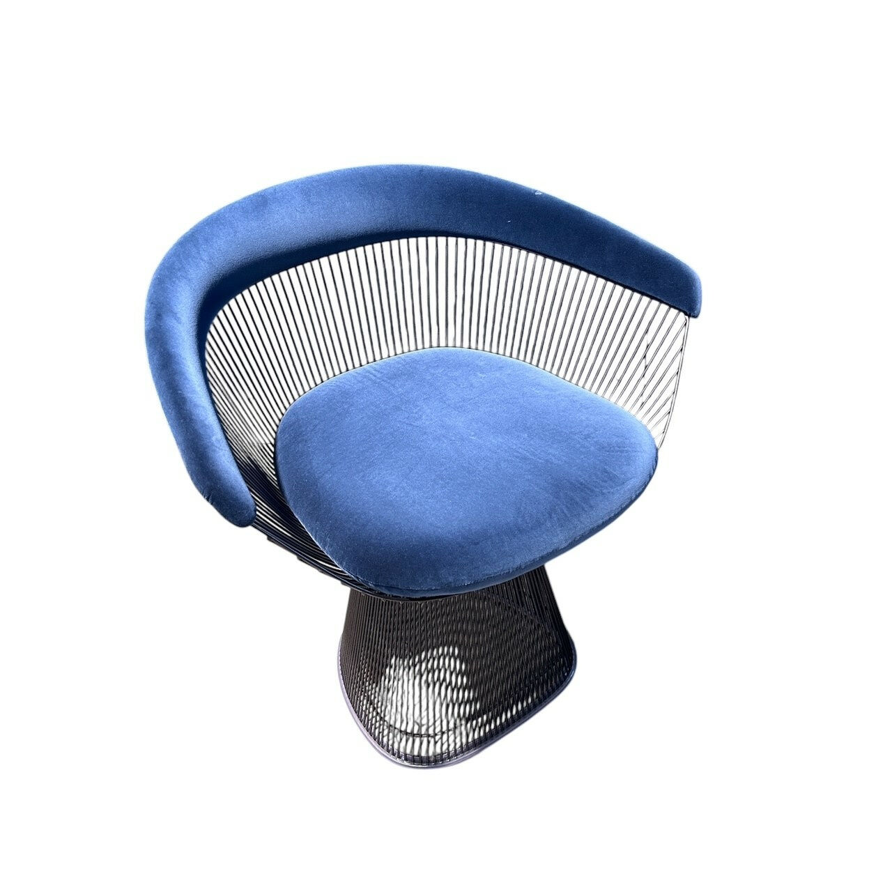 Knoll International - 2er Set Stuhl Platner Stoff Eva 170 Petrolblau Gestell Bronze Metallic Inklusive Beistelltisch - 3