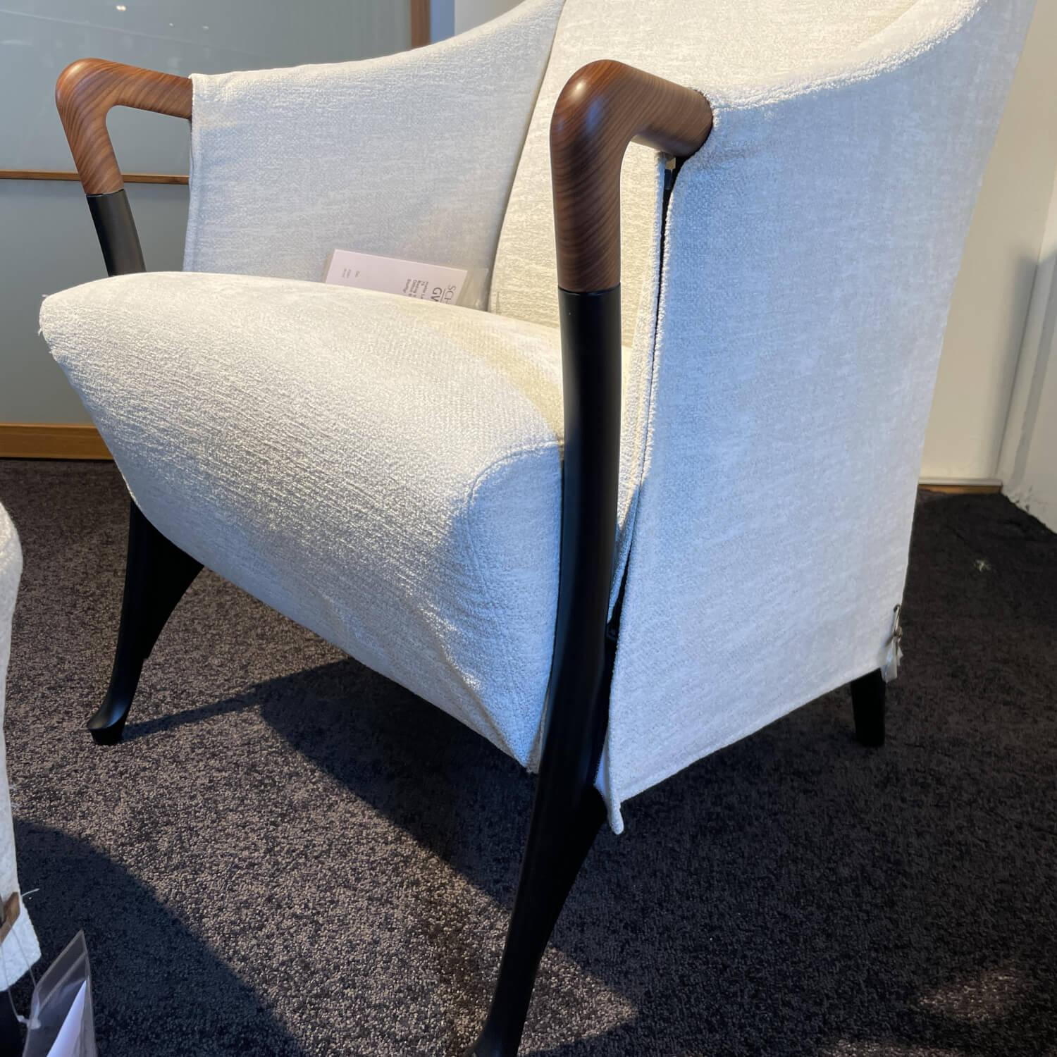 Giorgetti - Sessel Progetti Bergere Bezug Tinto 10611 900 Ottico 6510 mit Hocker Progetti und Kopfstütze - 5