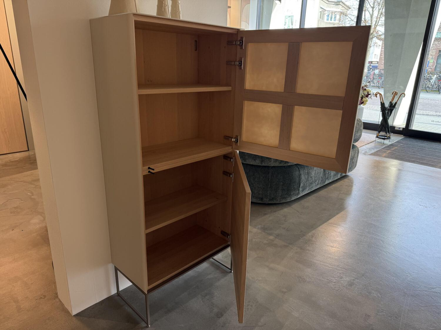 Team 7 - Highboard Cubus Pure Erle Weißöl Glas Naturweiß Matt Gestell Erdbraun - 3