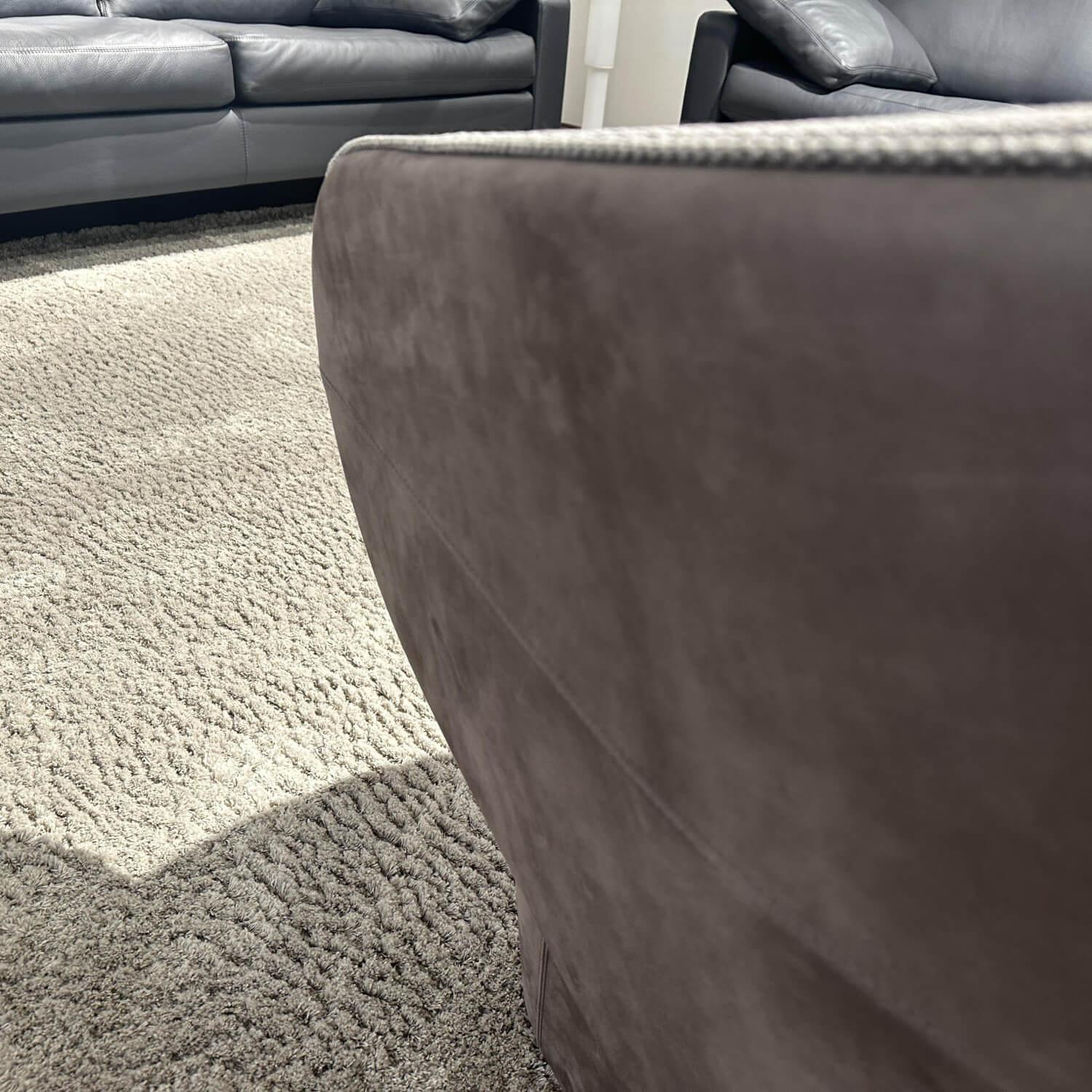 COR - Sessel Roc Innen Stoff 12029 Rauchgrau Außen Leder Puro 683 Taupe Grau Drehteller Metall - 4