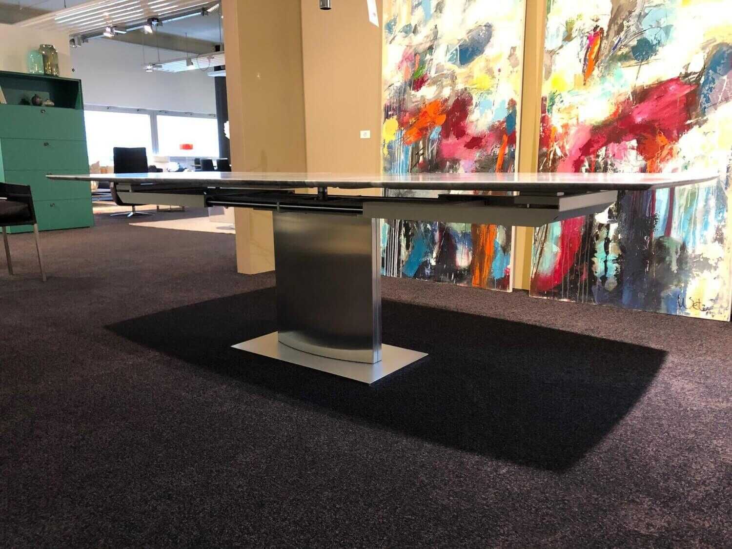 Draenert - Esstisch Adler II 1224 Stein Bootsförmig Ausziehbar Sockel Matt Geschliffen - 1