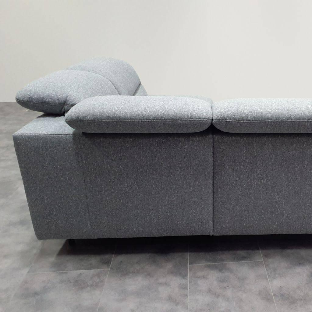 Mondo - Ecksofa 1592 Stoff 10 Bahama Niagara Grau Gestell Metallfüße Anthrazit - 6