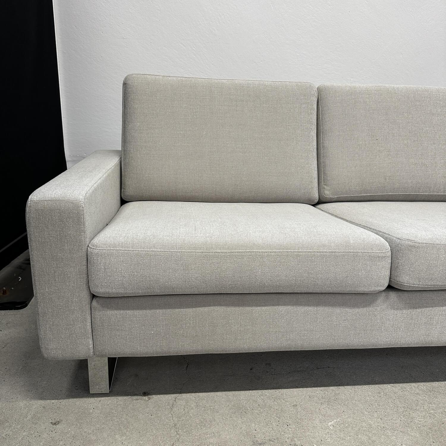 COR - Ecksofa Conseta Stoff 8158 Ecru Grau Weiß Metallkufen Verchromt Mit Filzgleitern - 6