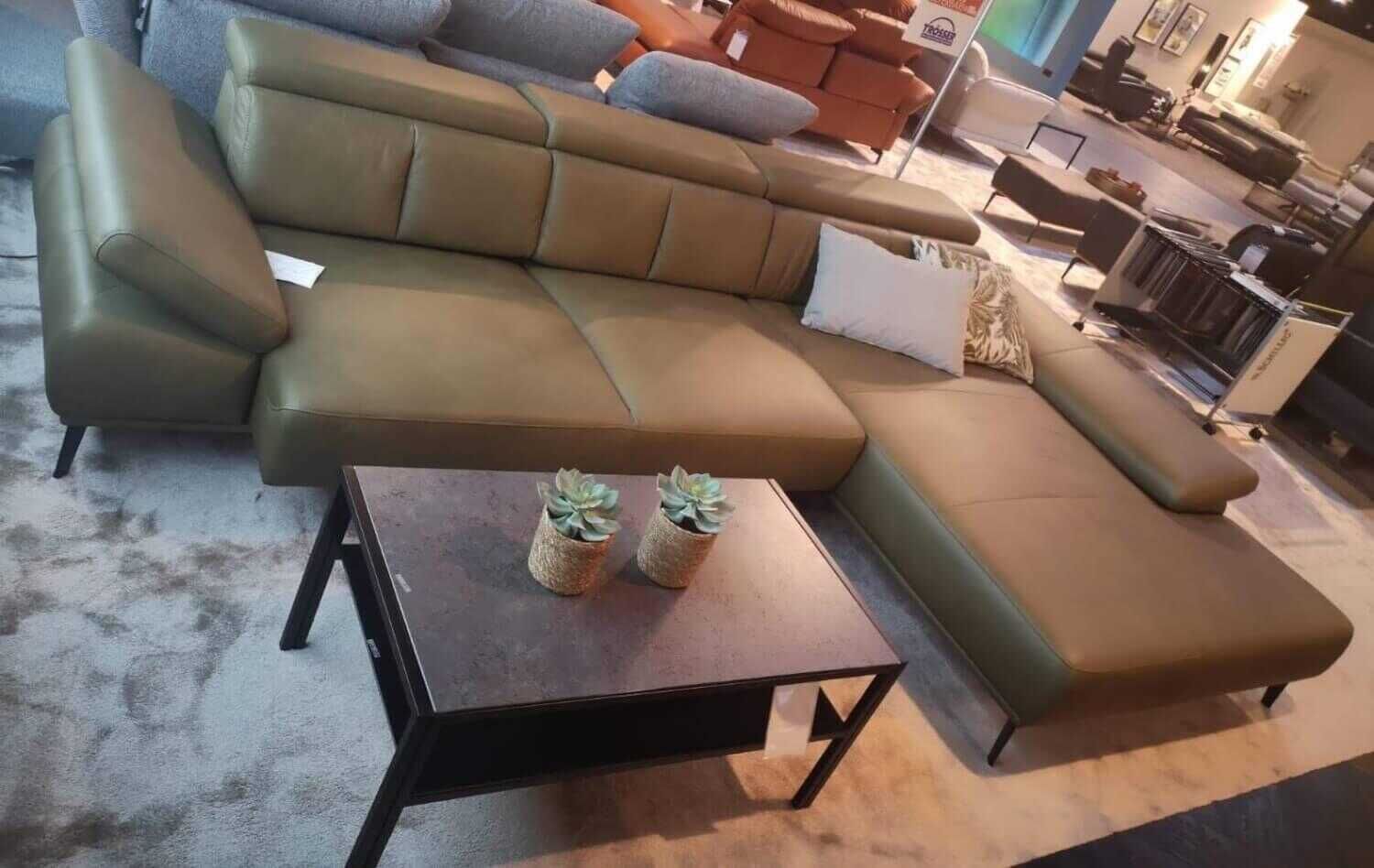 W. Schillig - Sofa mit Longchair Leder Braun - 4