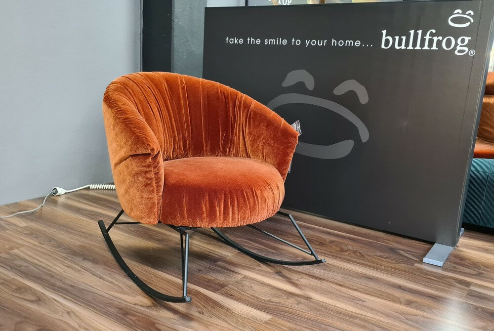 Bullfrog - Schaukelsessel Tonic 2207 Stoff Charmelle Royal Plush Terracotta Rot Braun Fuß Rundstahl Schwarz Matt - 4
