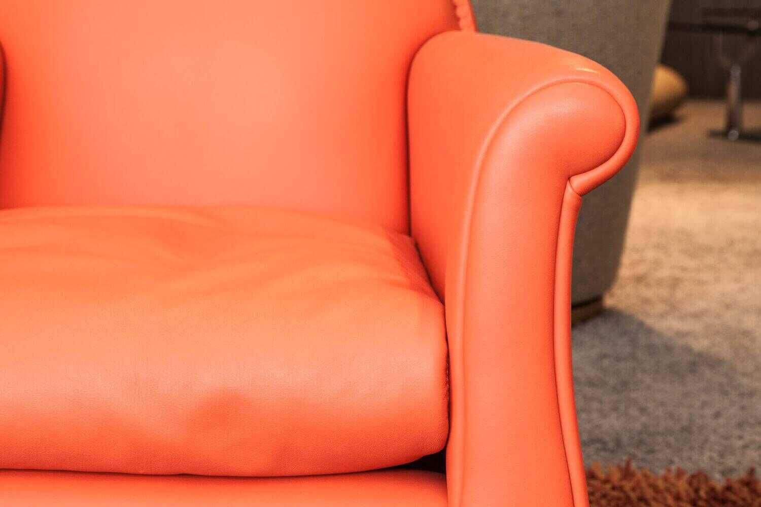 Sessel Lyra in Leder Orange