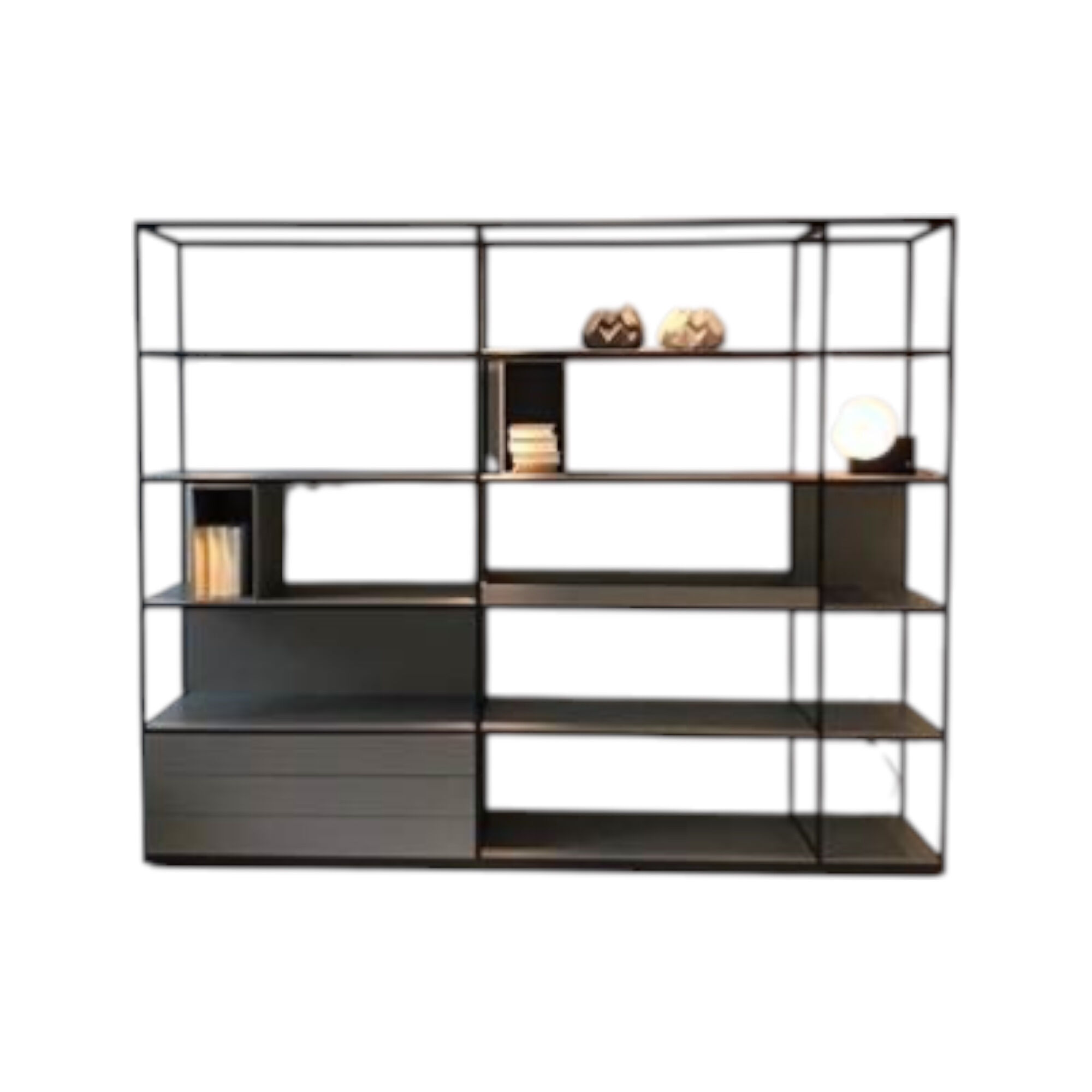 Interlübke - Regal Tado Profil Schwarz Eloxiert Front Und Rückwand Lack Silbergrau Metallic M11 - 1