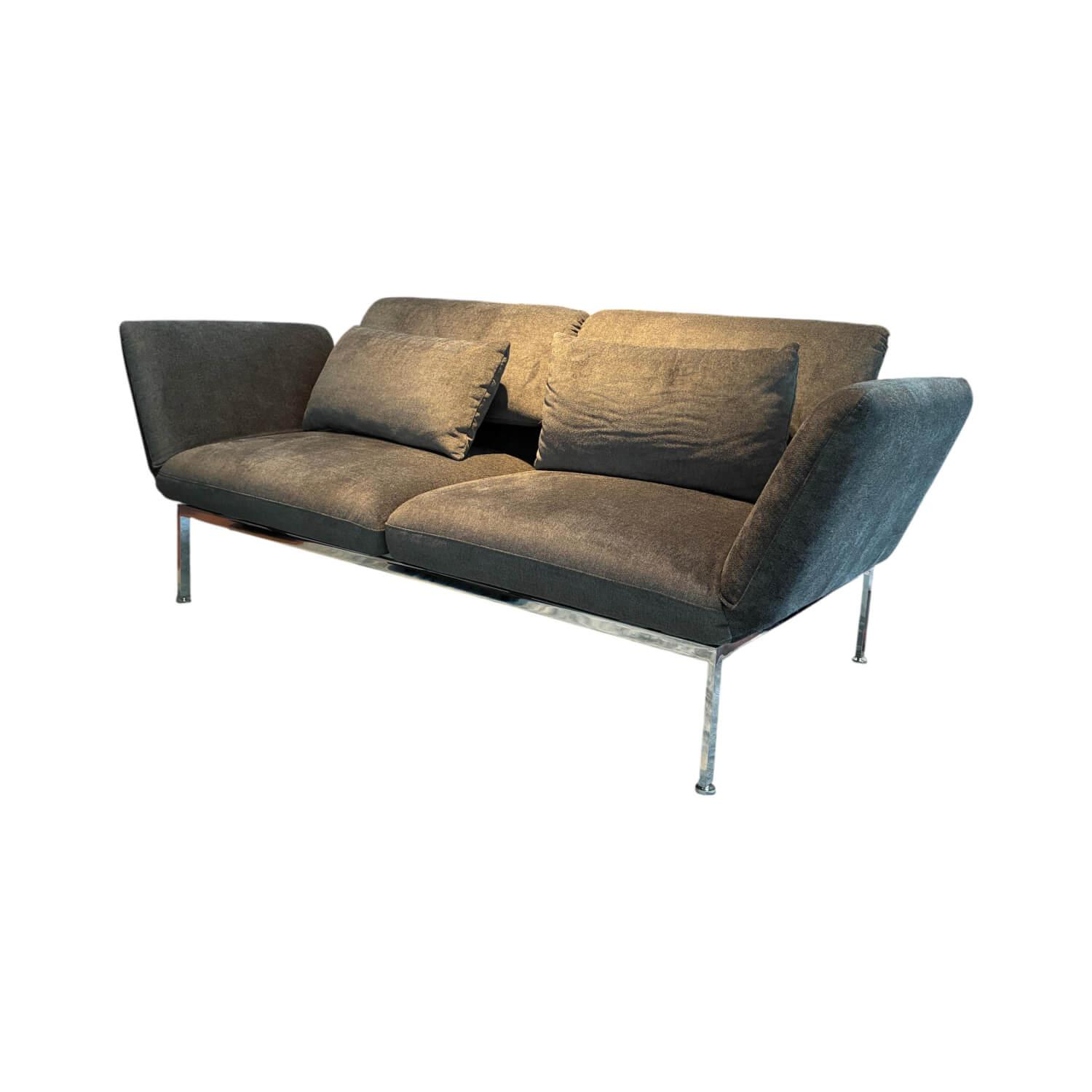 Brühl - Sofa Roro Medium Stoff 2813 38 Grau Gestell Metall Chrom Höhenverstellbar - 1