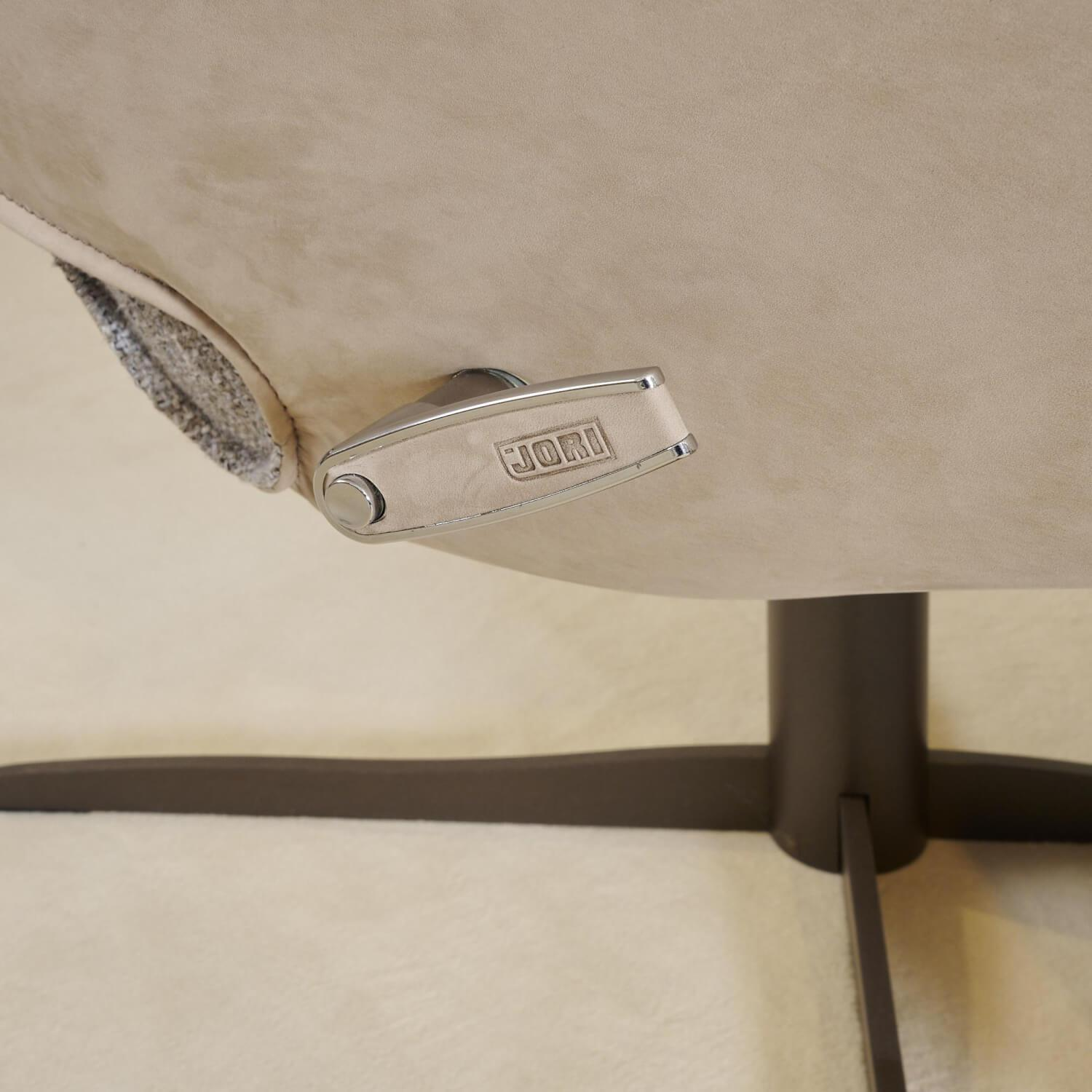 Jori - Funktionssessel Daydreamer Mit Nackenkissen Bezug Innen Stoff Aco 212|F2a Grau Außen Leder Nubuk Creme - 6