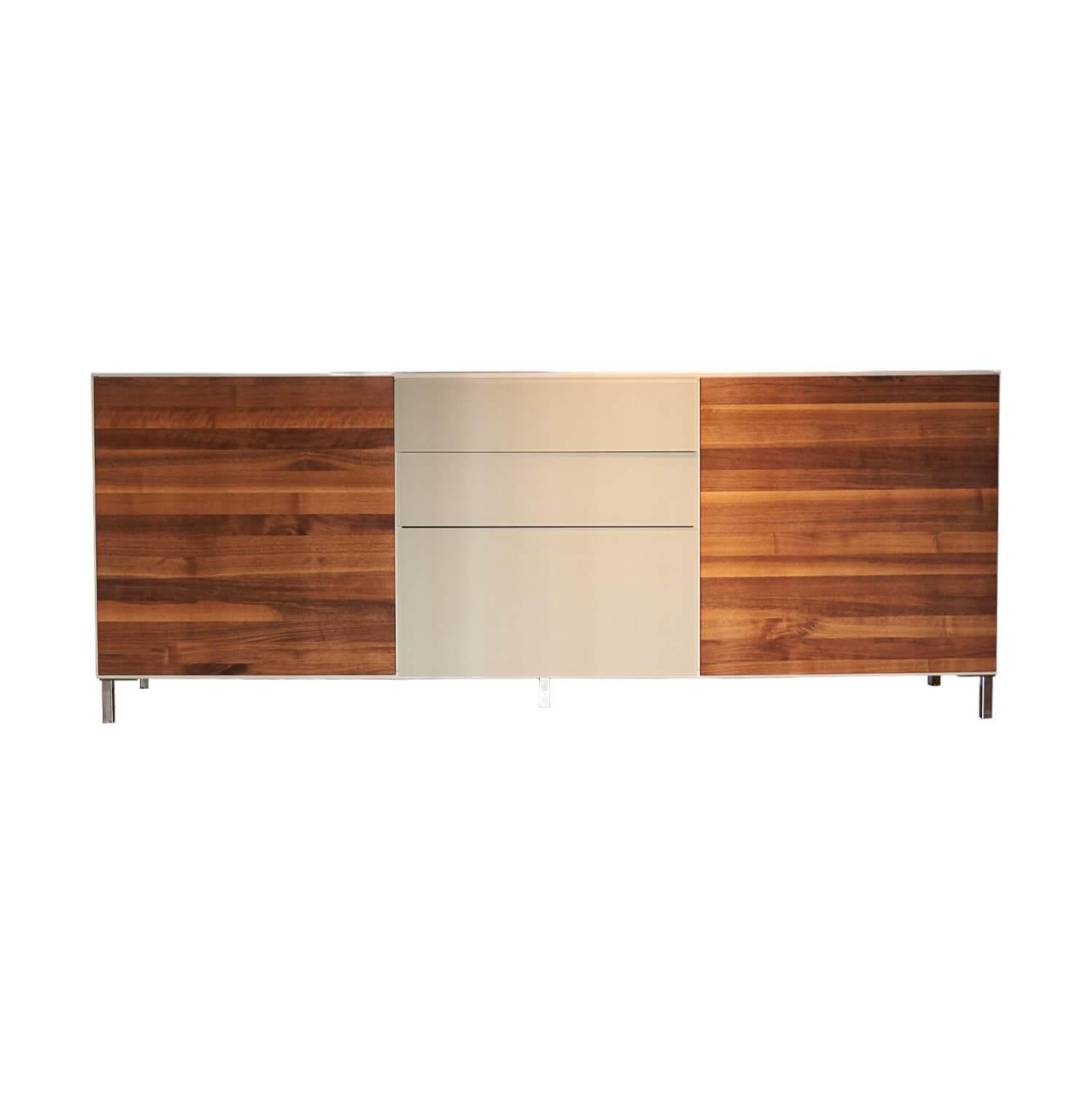 Gruber & Schlager - Sideboard Amineo Nussbaum Lack Matt Glas Matt - 1