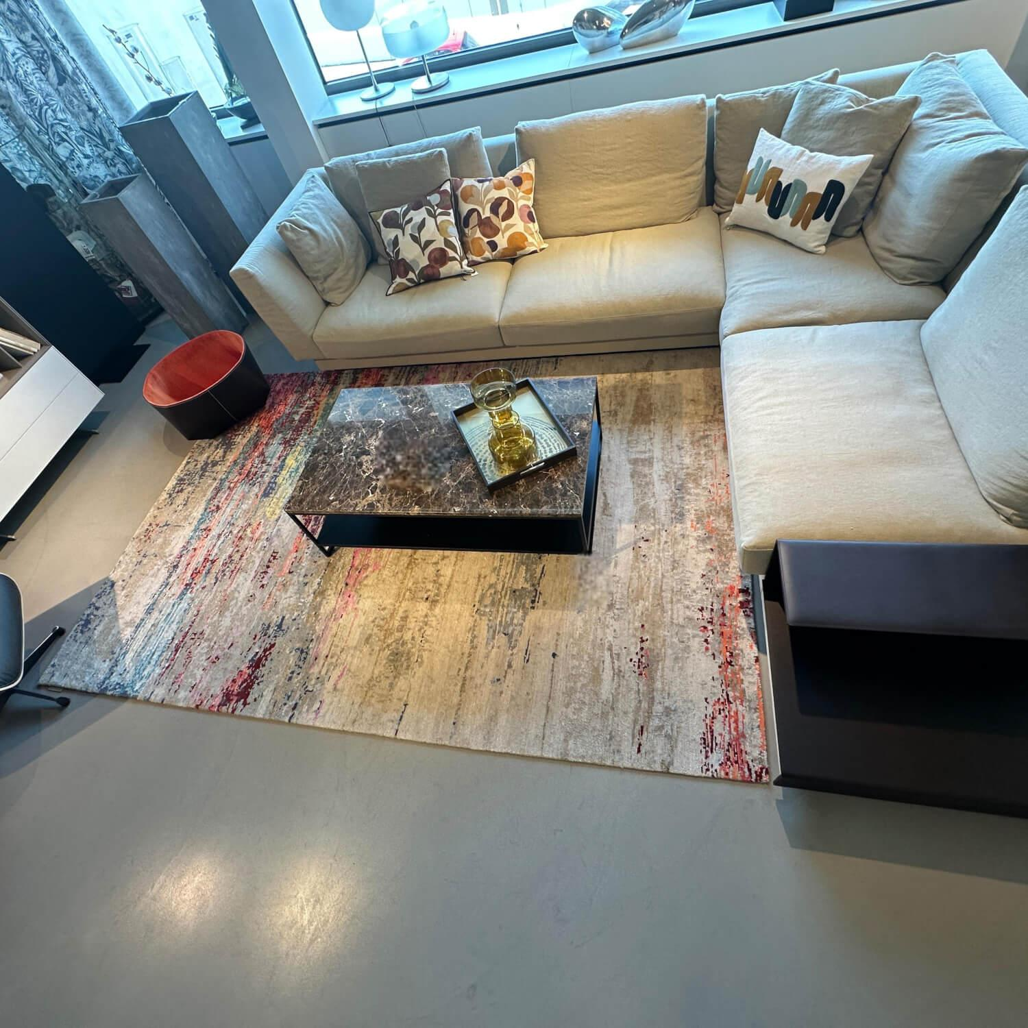 Walter Knoll - Teppich 200x300 Legends Of Carpets Chimbuka Wolle Seide Brennnessel Grau Blau Rot - 3