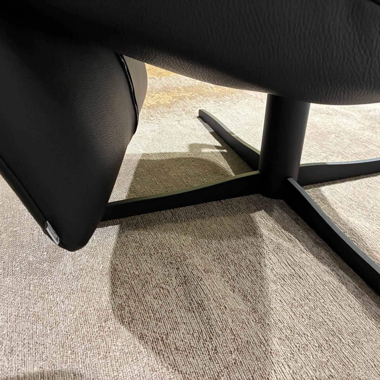 Jori - Sessel Symphony JR-7960 Mono-Move-Medi Leder Celia Nero 4-Sternfuß Schwarz Gewellt Lackiert Inkl. Kissen - 2