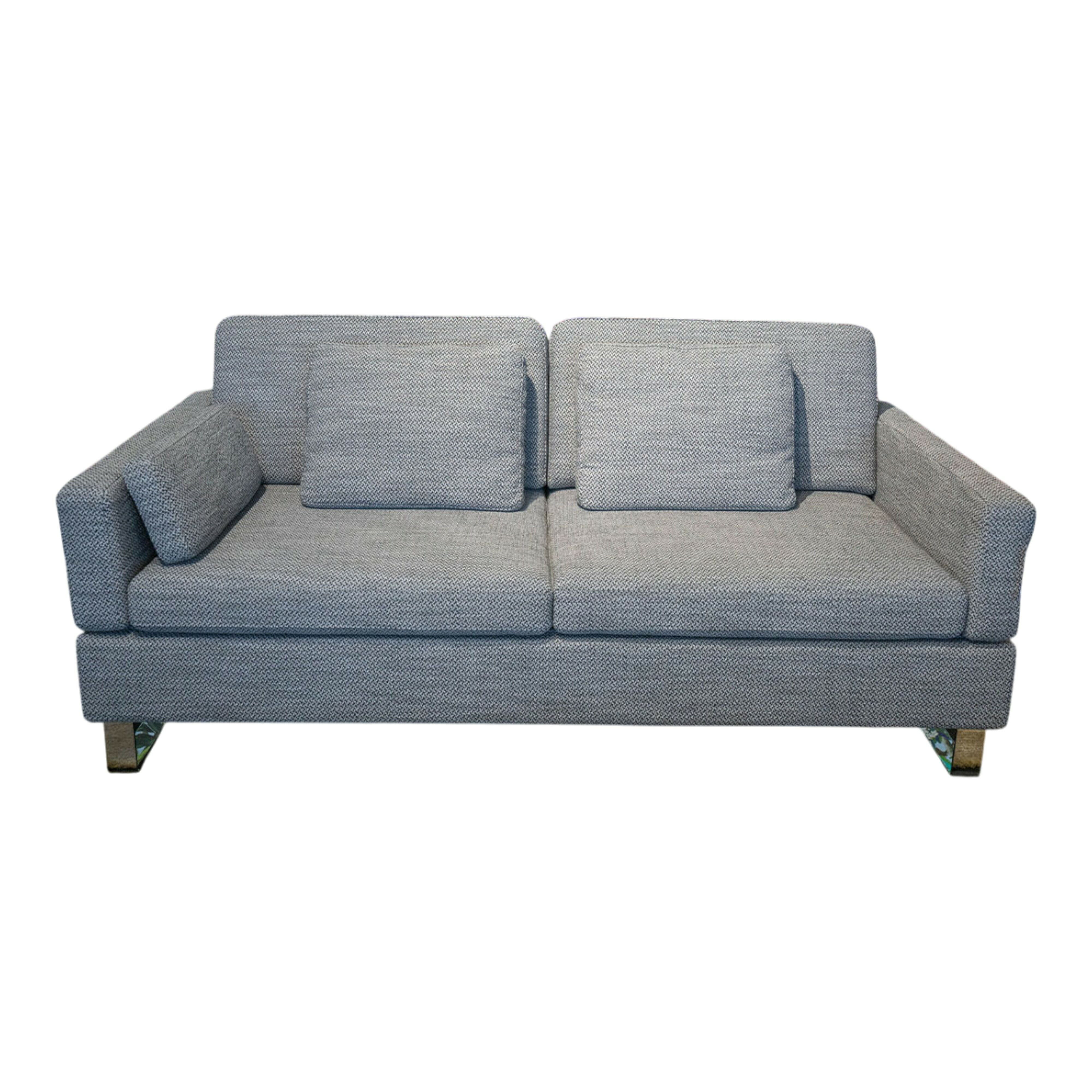 Brühl - Sofa Alba Stoff 3682-20 Dunkelgrau Gestell Metall Verchromt - 1