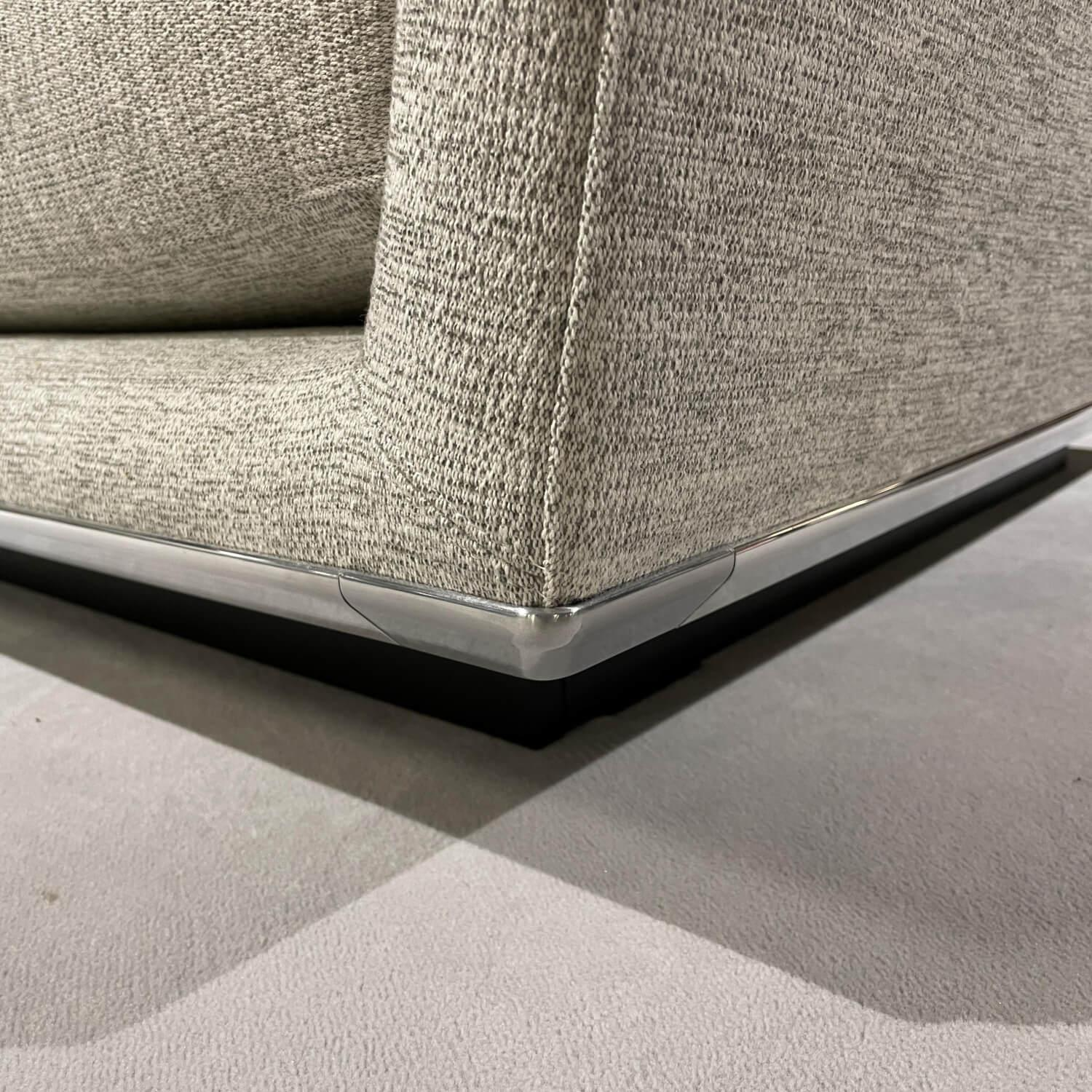 B&B Italia - Sofa Noonu Stoff Grau Meliert Rahmen Aluminium Glänzend Poliert - 10