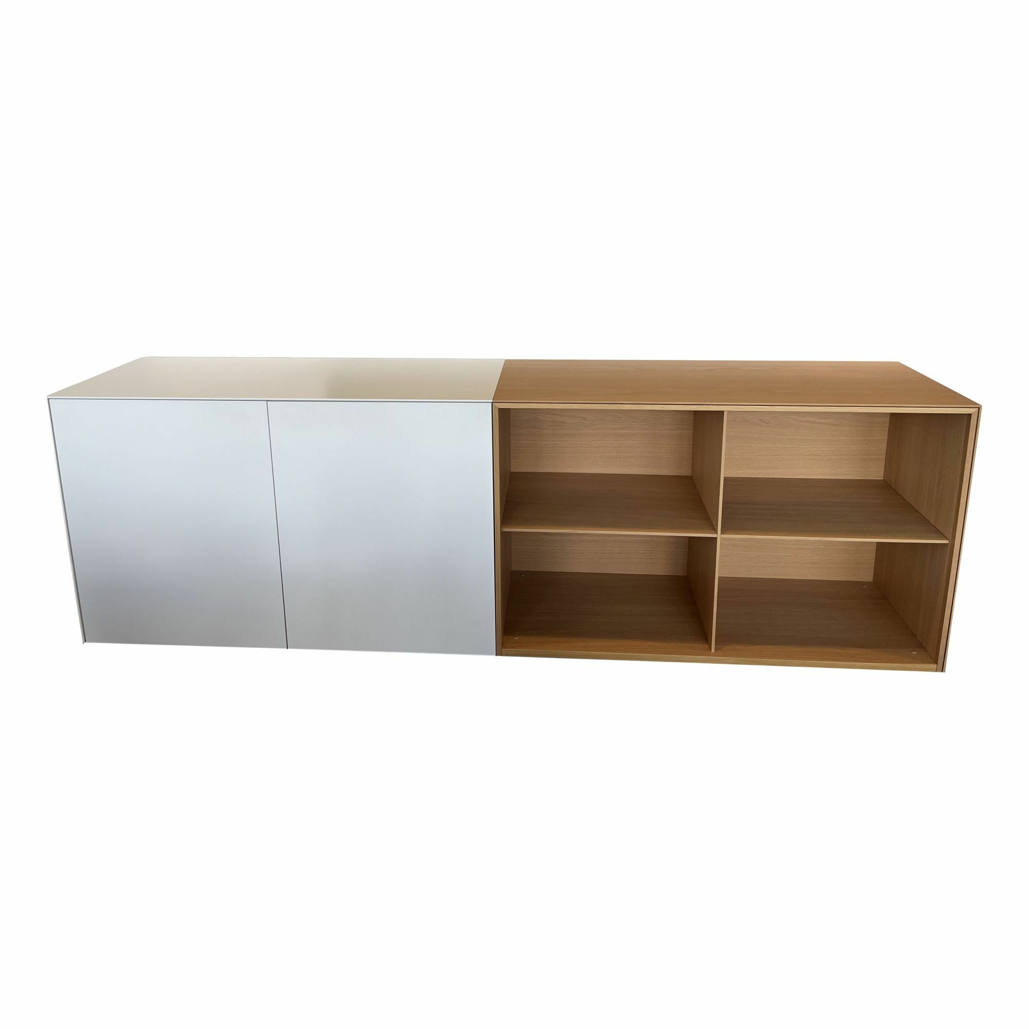 Piure - Sideboard Edit Q Lack Weiß Matt Und Eiche Offwhite Gestell Kufen Schwarz - 1