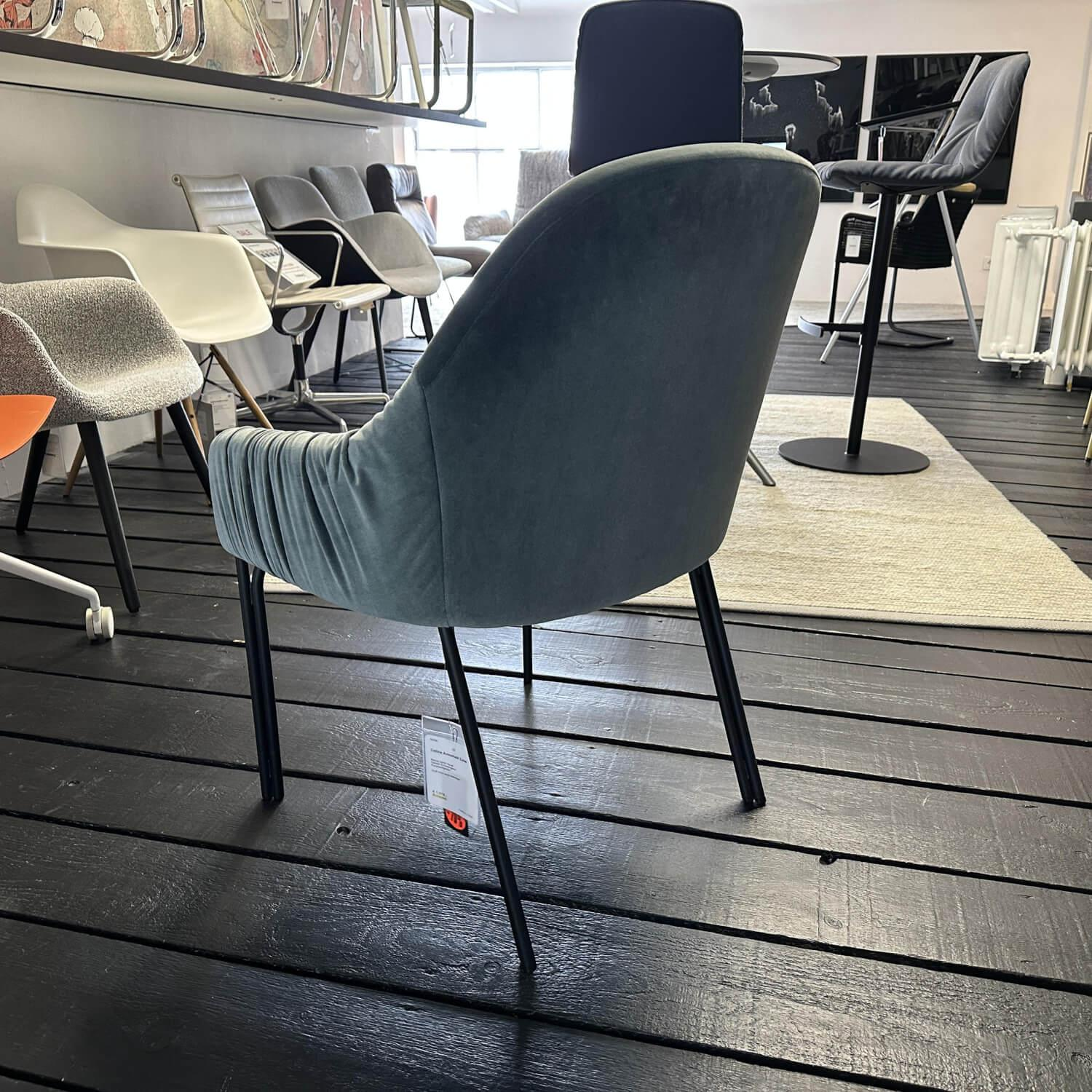 Freifrau - Armlehnstuhl Celine Low Stoff Spritz Aqua Blau Grün Gestell Metall Schattengrau Mit Kunststoffgleitern - 6