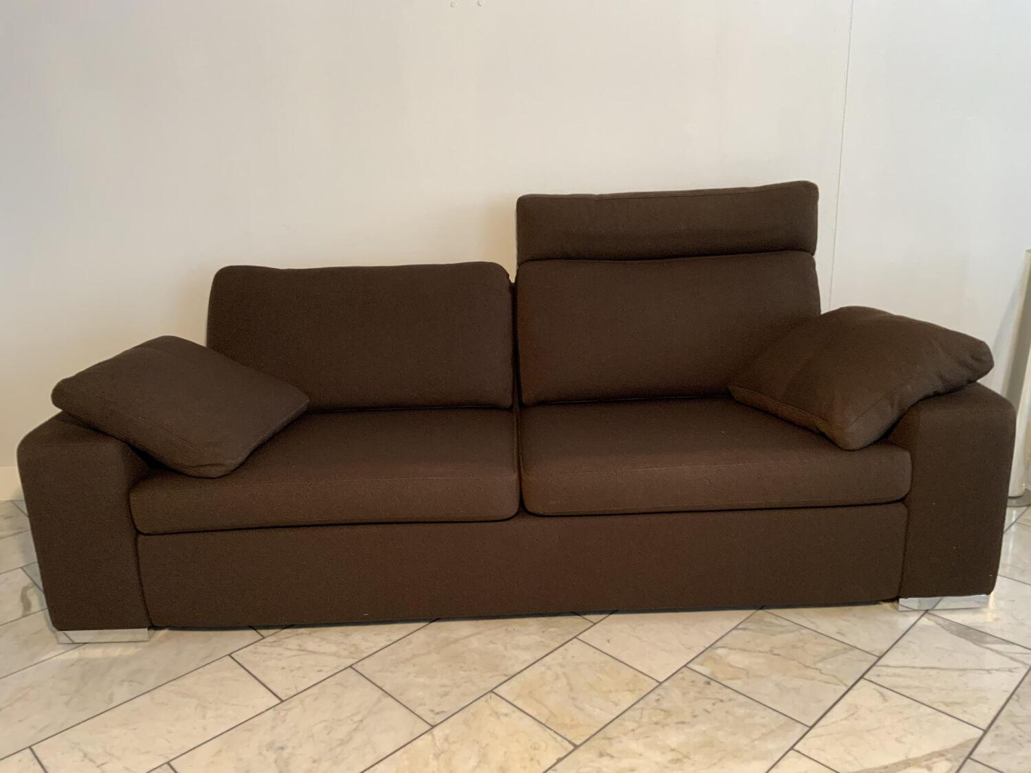 COR - Sofa Conseta Bodennah Leder 120 Dunkelbraun mit 2 Armlehnkissen und Kopfstütze - 9