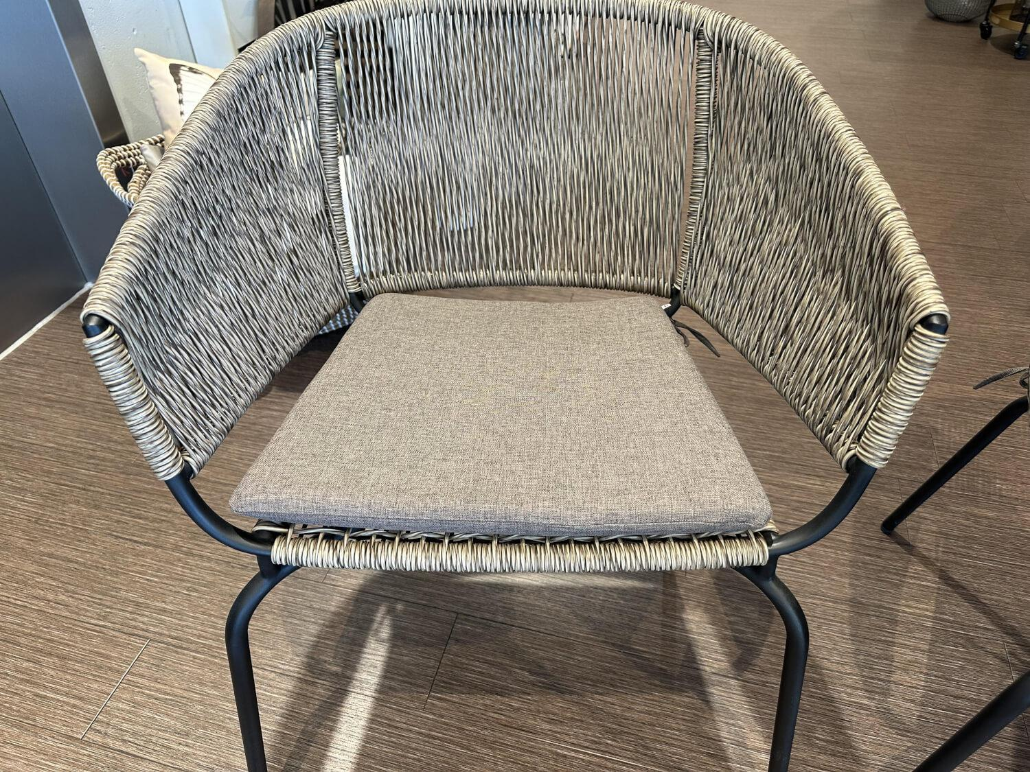 Lambert - 2-er Set Outdoor Stuhl Delphi Stoff Wicker-Kordel Natur Melange Stahlrohr Pulverbeschichtet - 5