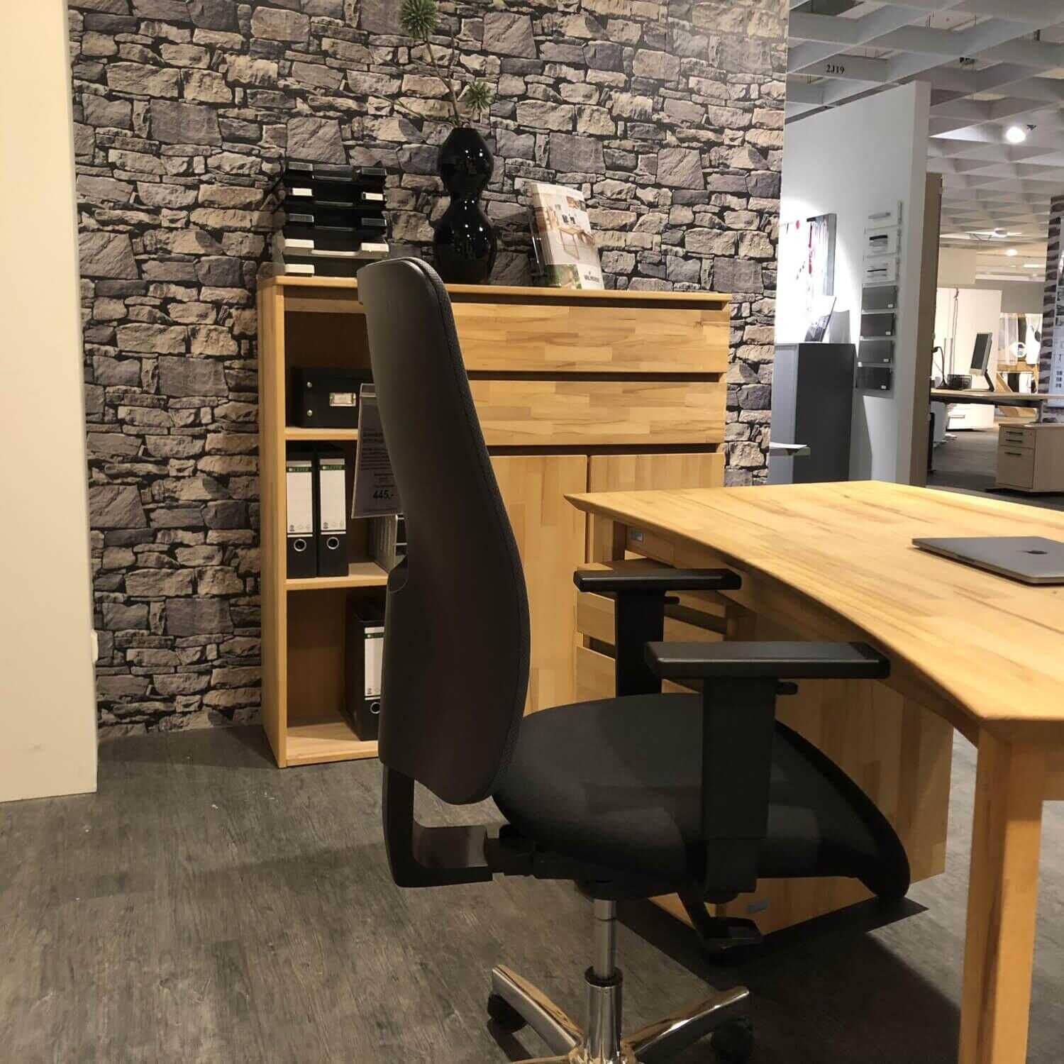 Valmondo - Büro Pur Office Kernbuche Massiv Geölt Schreibtisch 2 Highboards 2 Aktenregale Rollcontainer - 4