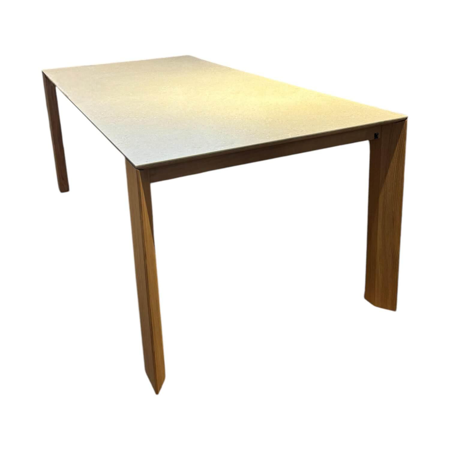 Scholtissek - Tisch Kera 4 Platte Keramik Shilin Slate Finish Holzrahmen Gestell Knorrige Eiche Puro Geölt - 1