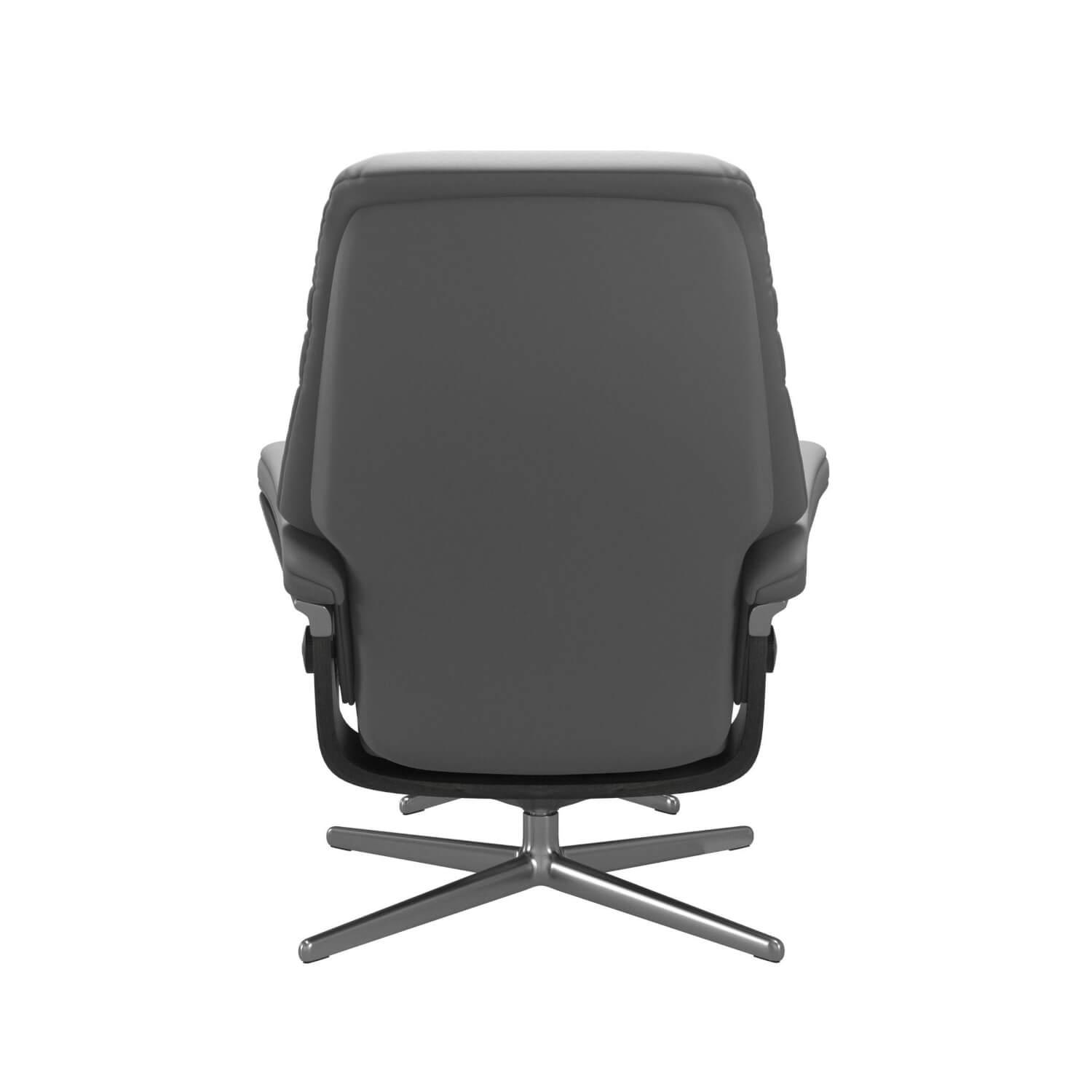 Stressless - Relaxsessel Sunrise L Leder Batick Wild Dove Grau Base Cross Holzakzente Grau Gebeizt Fuß Poliertes Metall - 3