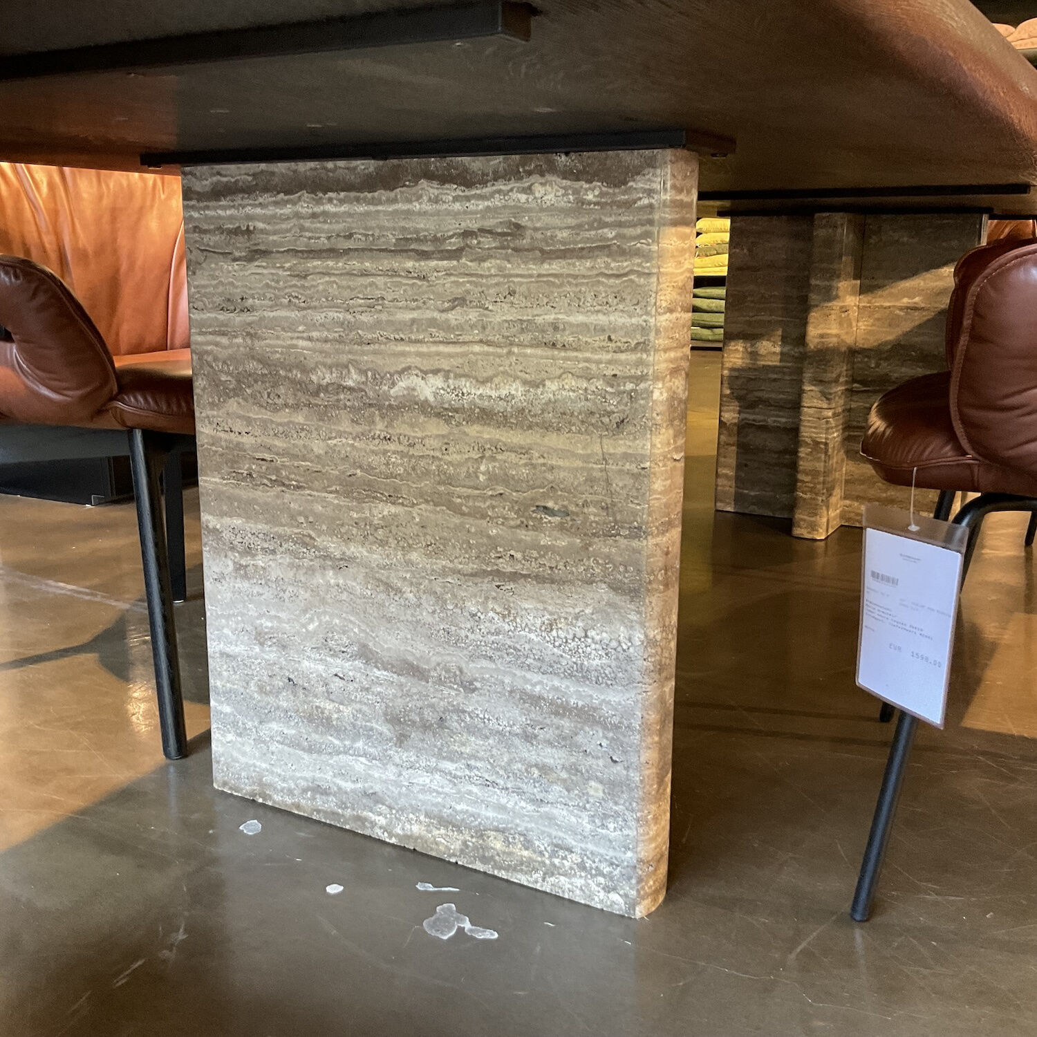 Janua - Tisch BC 17 T-Rox Platte Eiche Geräuchert Anthrazit Geölt Gestell Travertin Titanium - 4