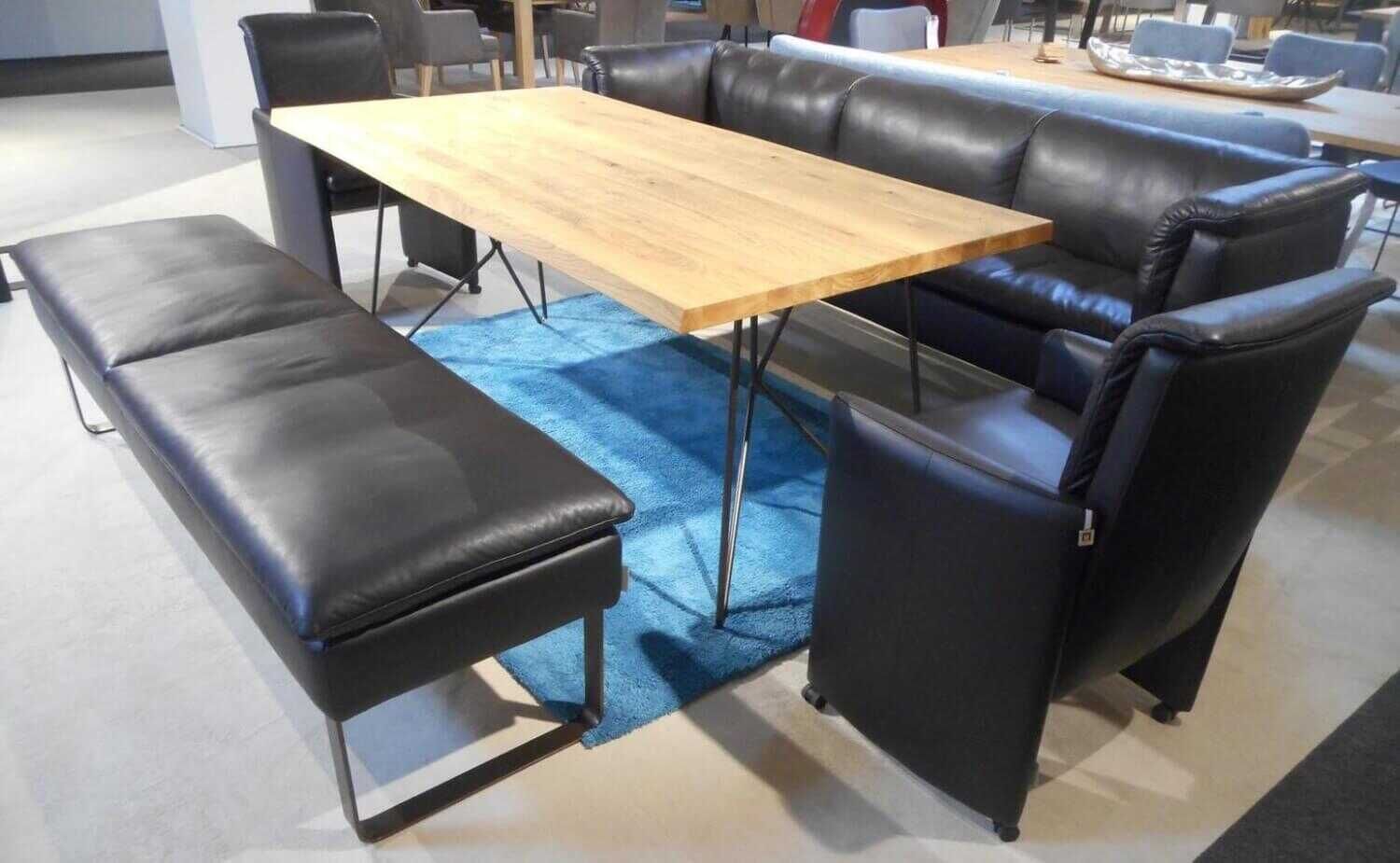 w-schillig-essgruppe-leder-schwarz-tisch-wildeiche-fcd3f9c858185ce65b1bd37ce W. Schillig - Essgruppe Leder Schwarz Tisch Wildeiche - 2
